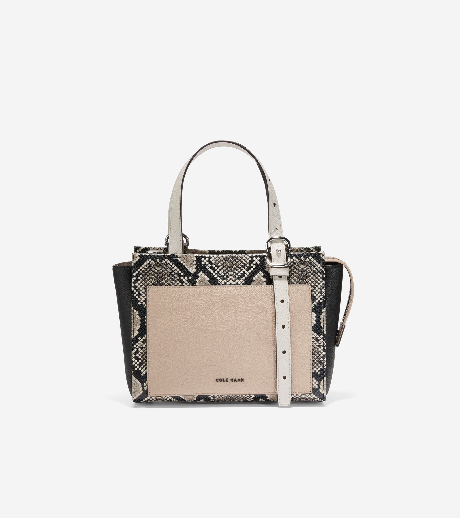 U06323-Small 3-in-1 Tote-Snake Print-Black-Birch