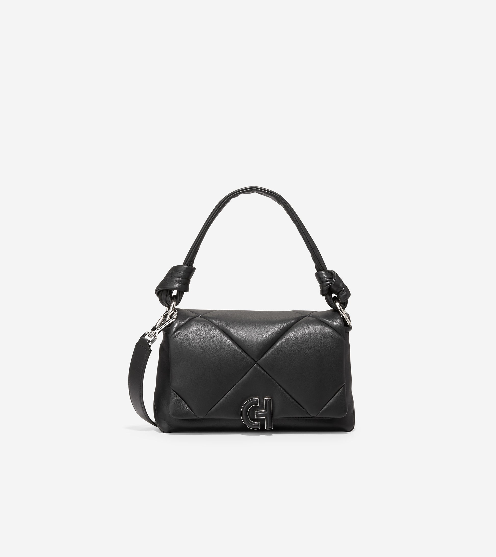 U06337-Quilted Shoulder Bag-Black