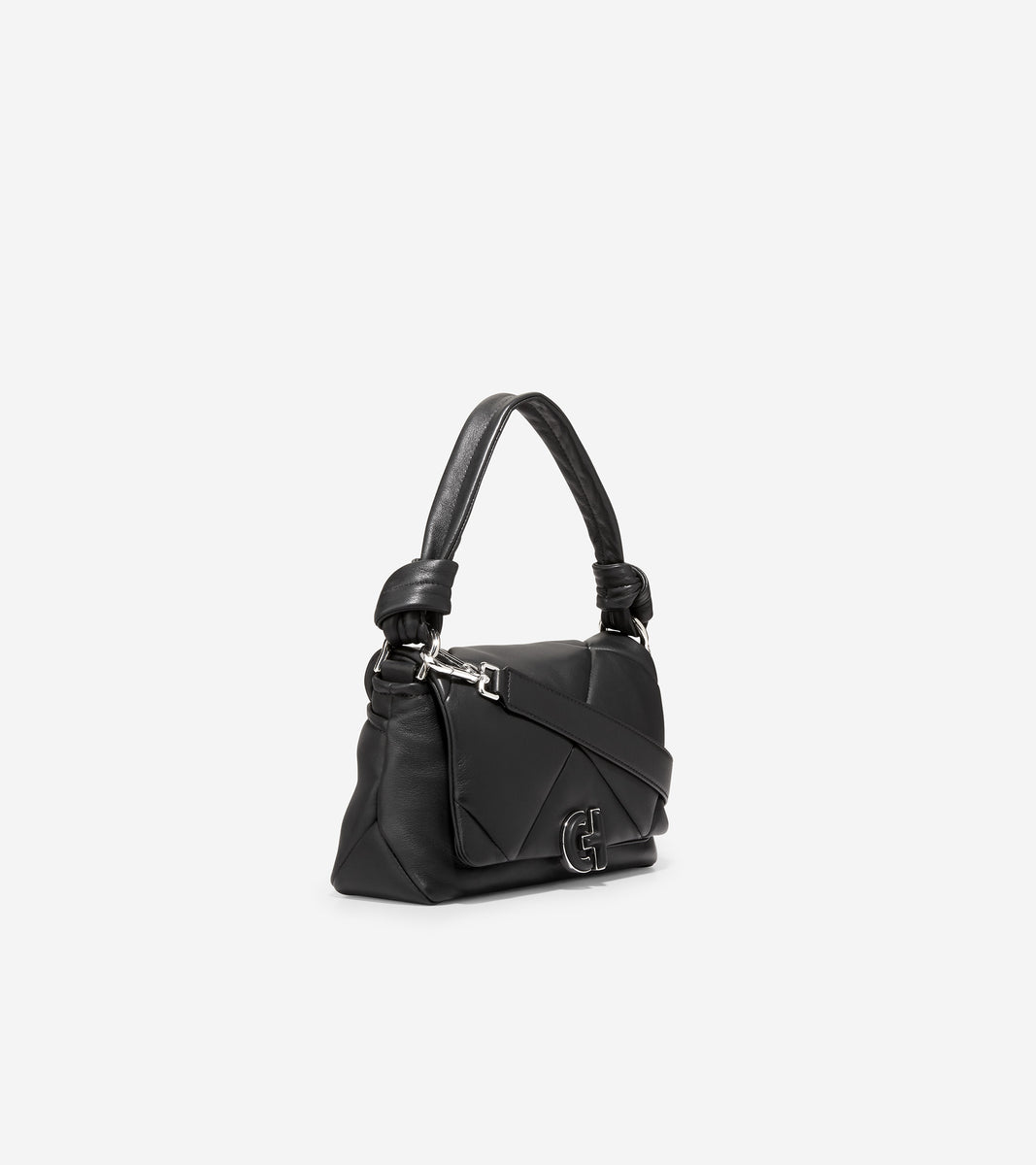 U06337-Quilted Shoulder Bag-Black