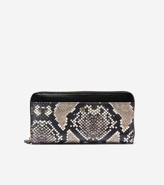 u06411-Vartan Continental Wallet-Snake Print-Black