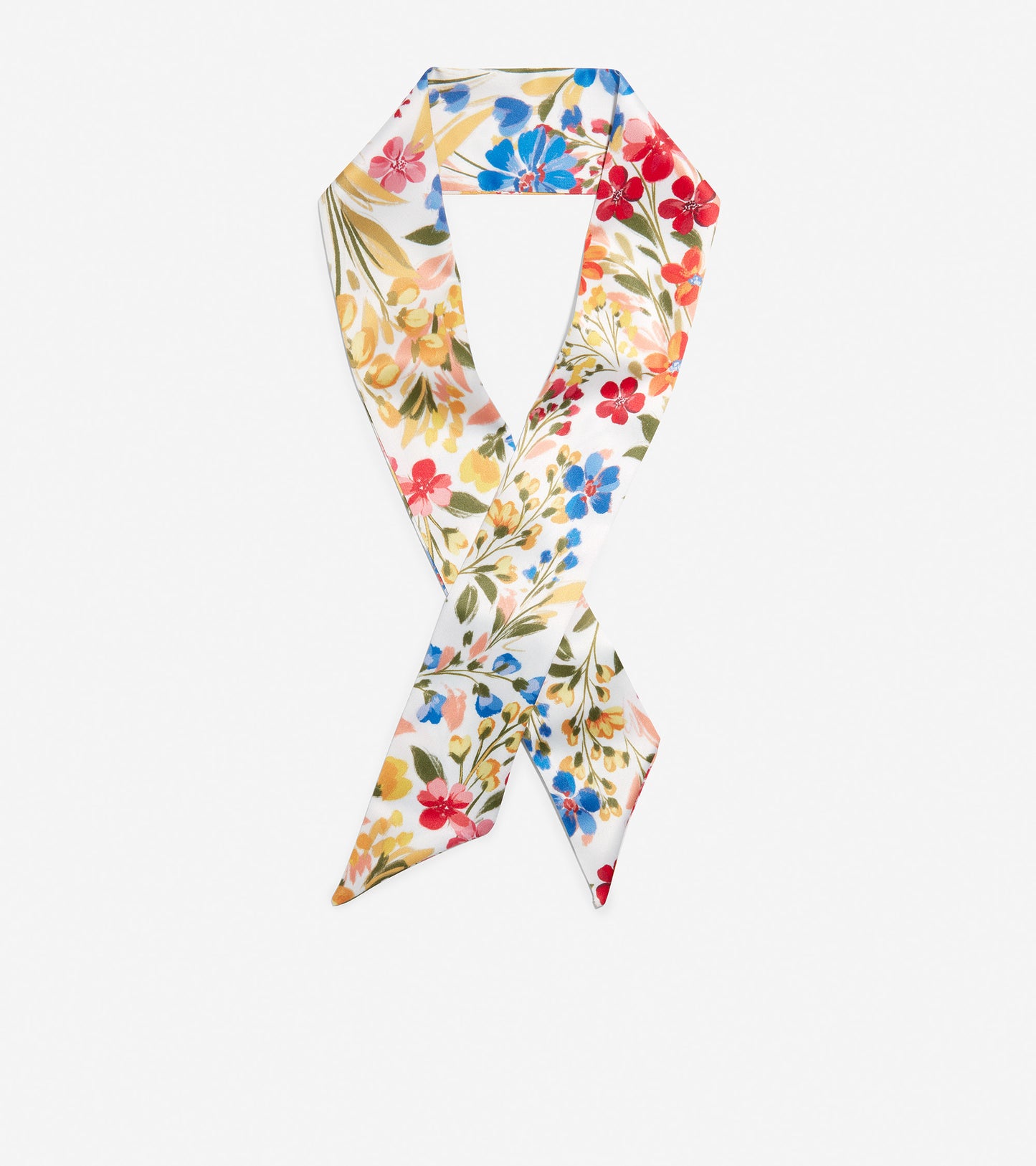 u06433-Floral Scarf-White