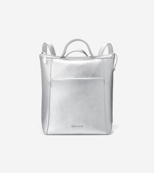 U06447-Grand Ambition Small Convertible Luxe Backpack-Silver