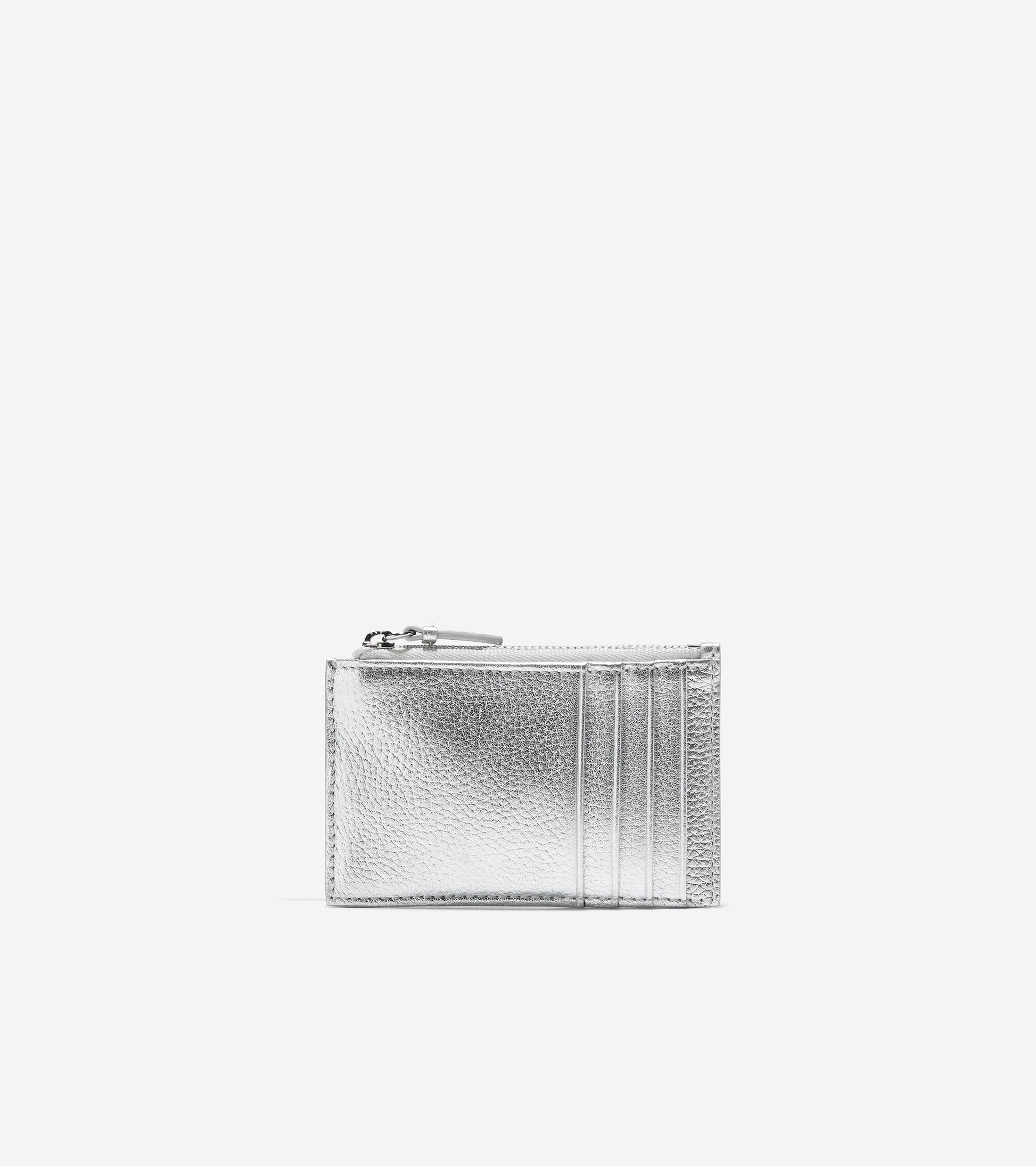 U06490-GRANDSERIES Card Case with Zip-Silver