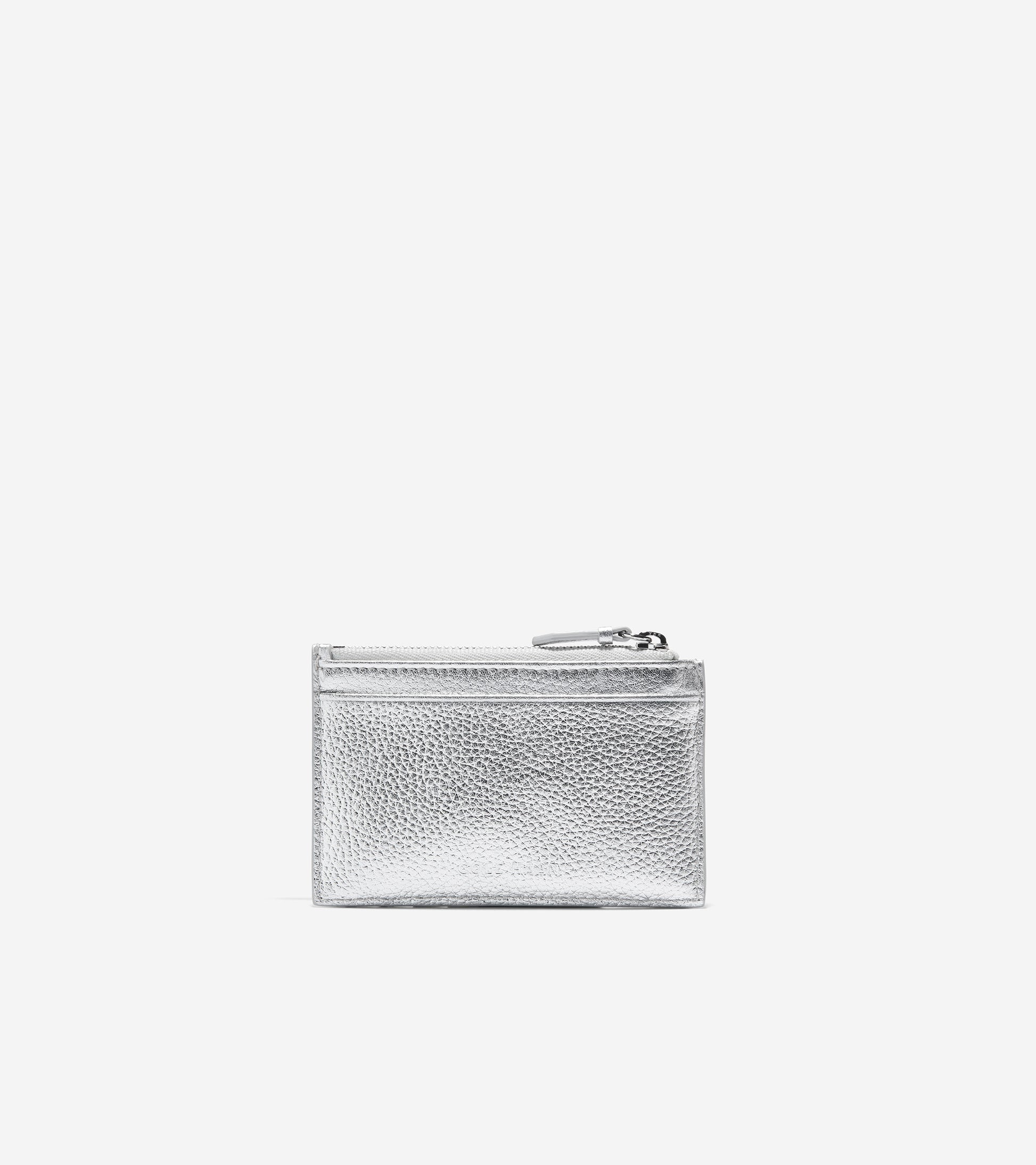 U06490-GRANDSERIES Card Case with Zip-Silver