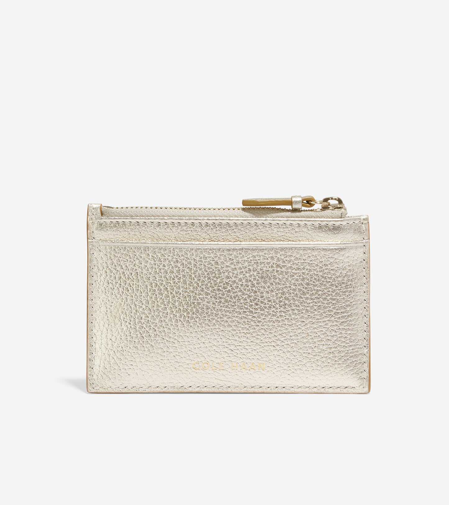 U06491-Card Case with Zip-Gold