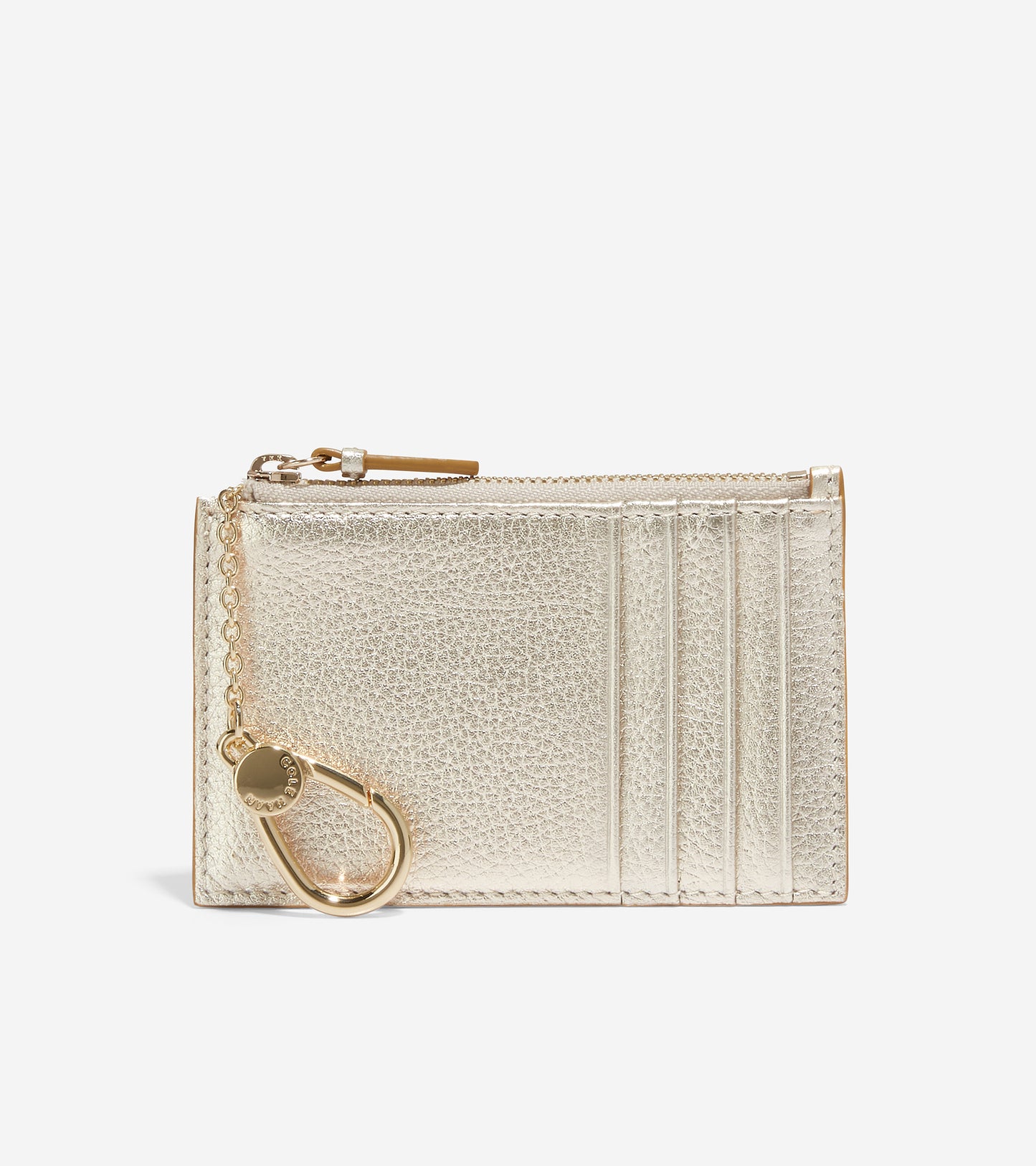 U06491-Card Case with Zip-Gold