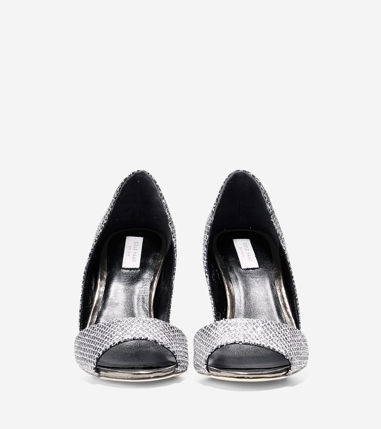 ColeHaan-Antonia Open Toe Pump (85mm)-w01497-Silver-gunmetal Glitter