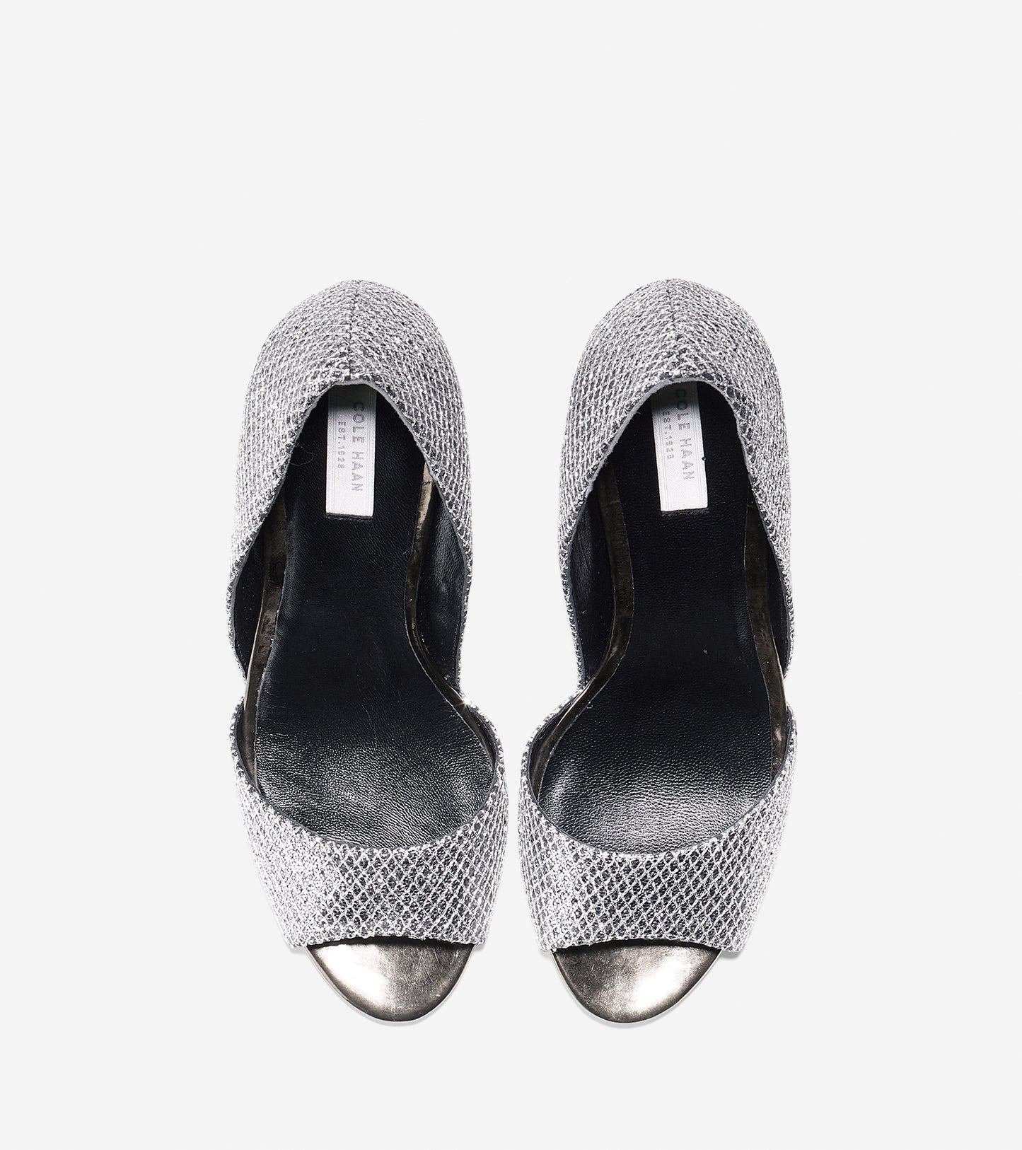 ColeHaan-Antonia Open Toe Pump (85mm)-w01497-Silver-gunmetal Glitter