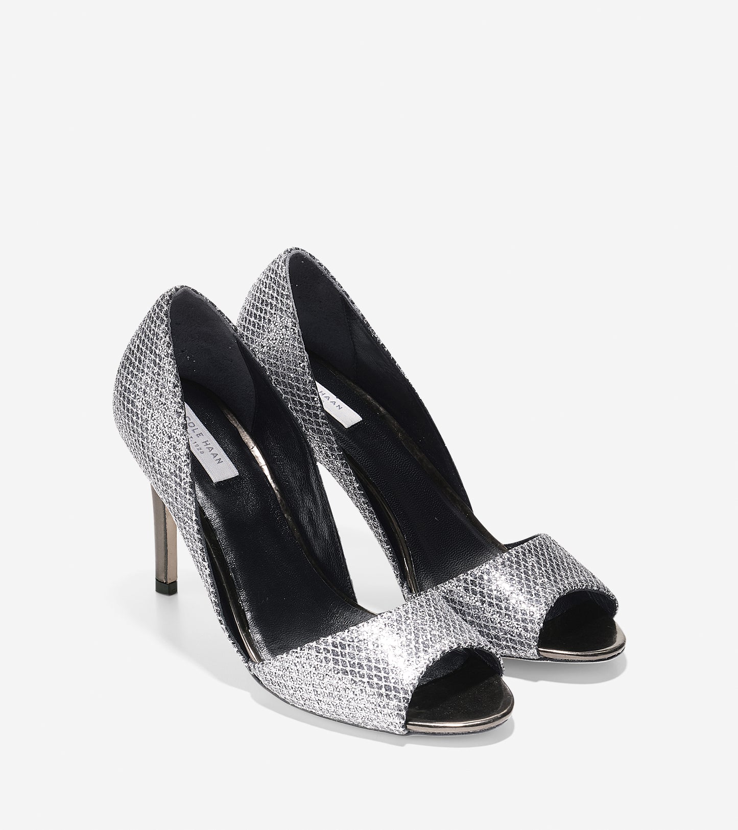 ColeHaan-Antonia Open Toe Pump (85mm)-w01497-Silver-gunmetal Glitter