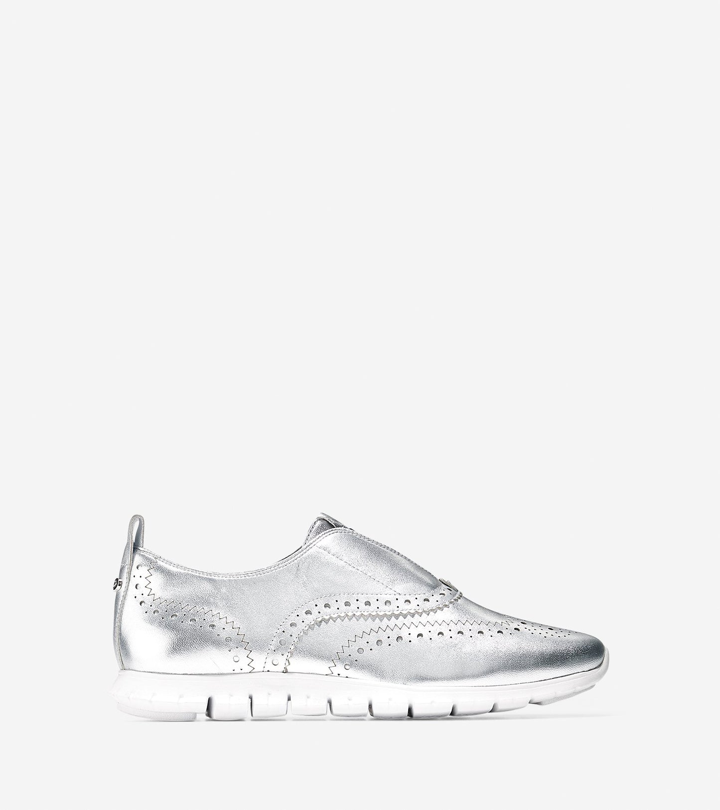 ColeHaan-Women's ZERØGRAND Slip On Wingtip-w01825-Argento Metallic