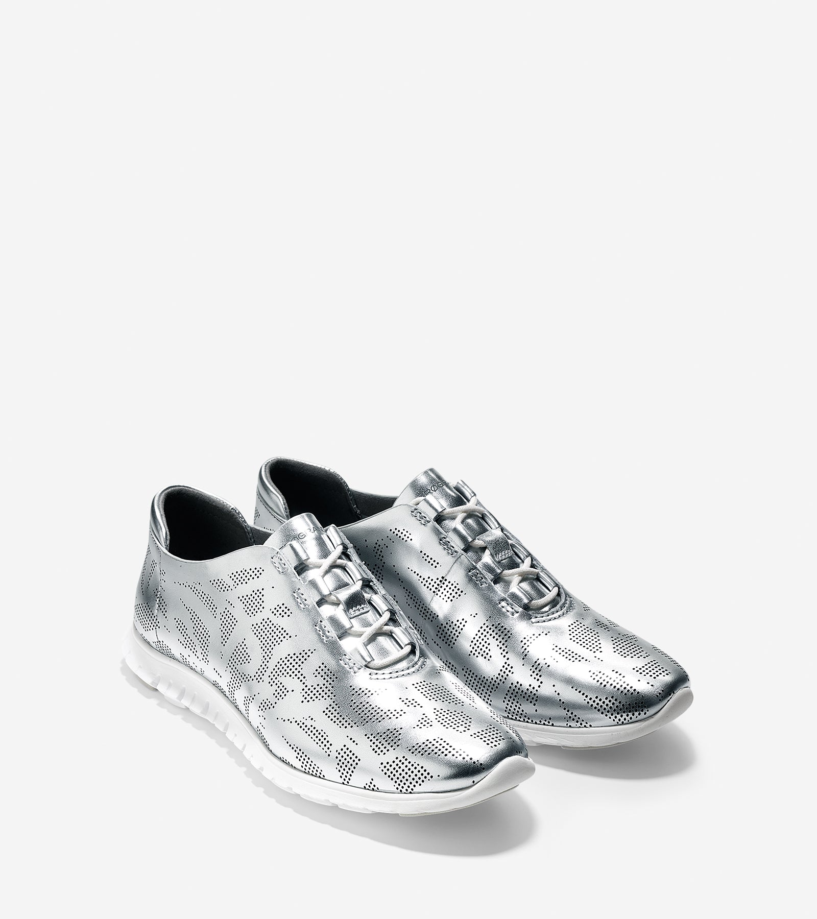 ColeHaan-ZERØGRAND Perforated Trainer-w01833-Soft Silver Perf-white