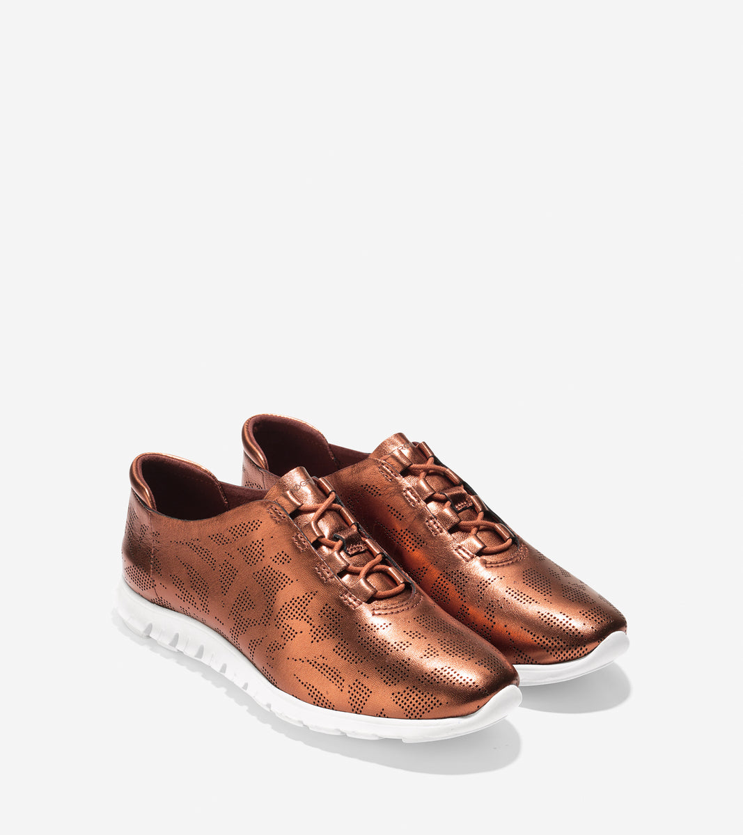 ColeHaan-ZERØGRAND Perforated Trainer-w04243-Deep Copper Perf Leather-optic White