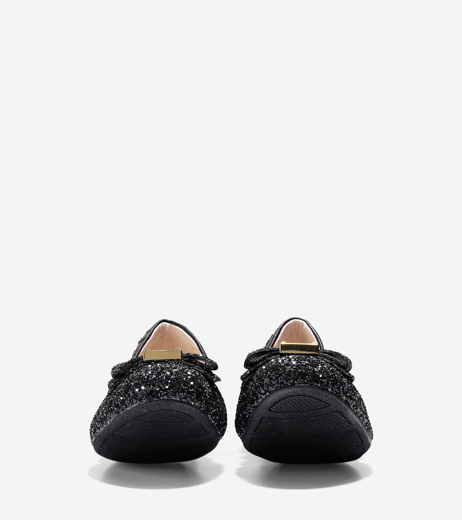 ColeHaan-Tali Bow Ballet Flat-w04868-Black Glitter