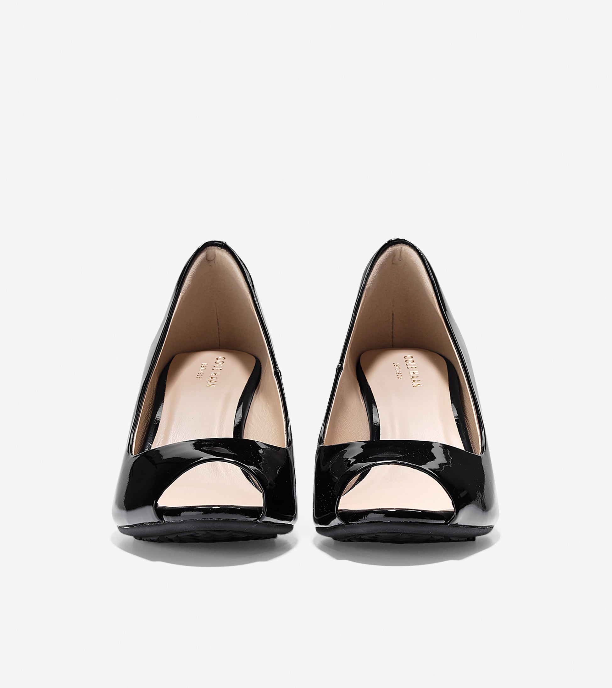 ColeHaan-Sadie Open Toe Wedge-w06551-Black Patent