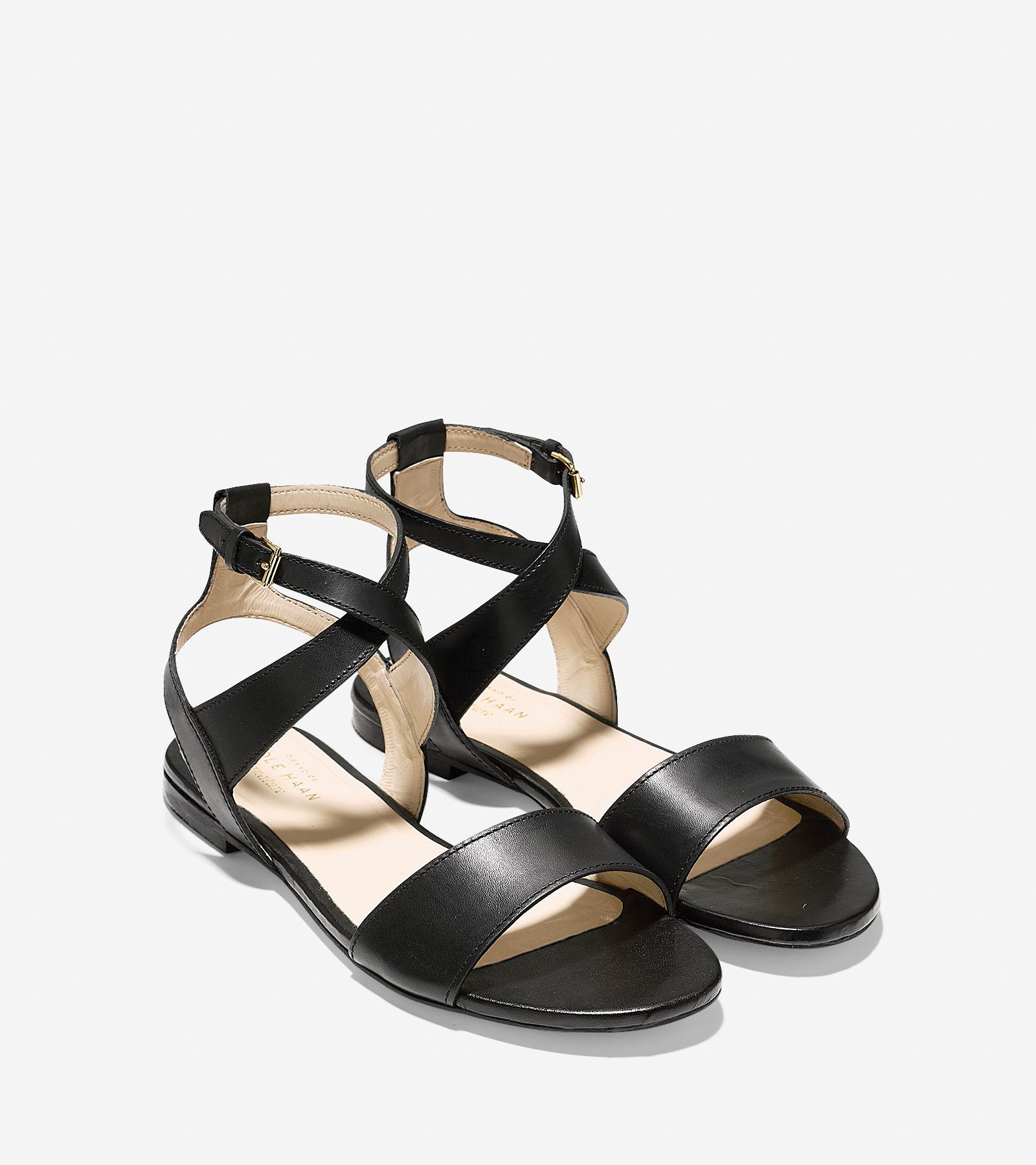 ColeHaan-Fenley Sandal-w07040-Black Leather