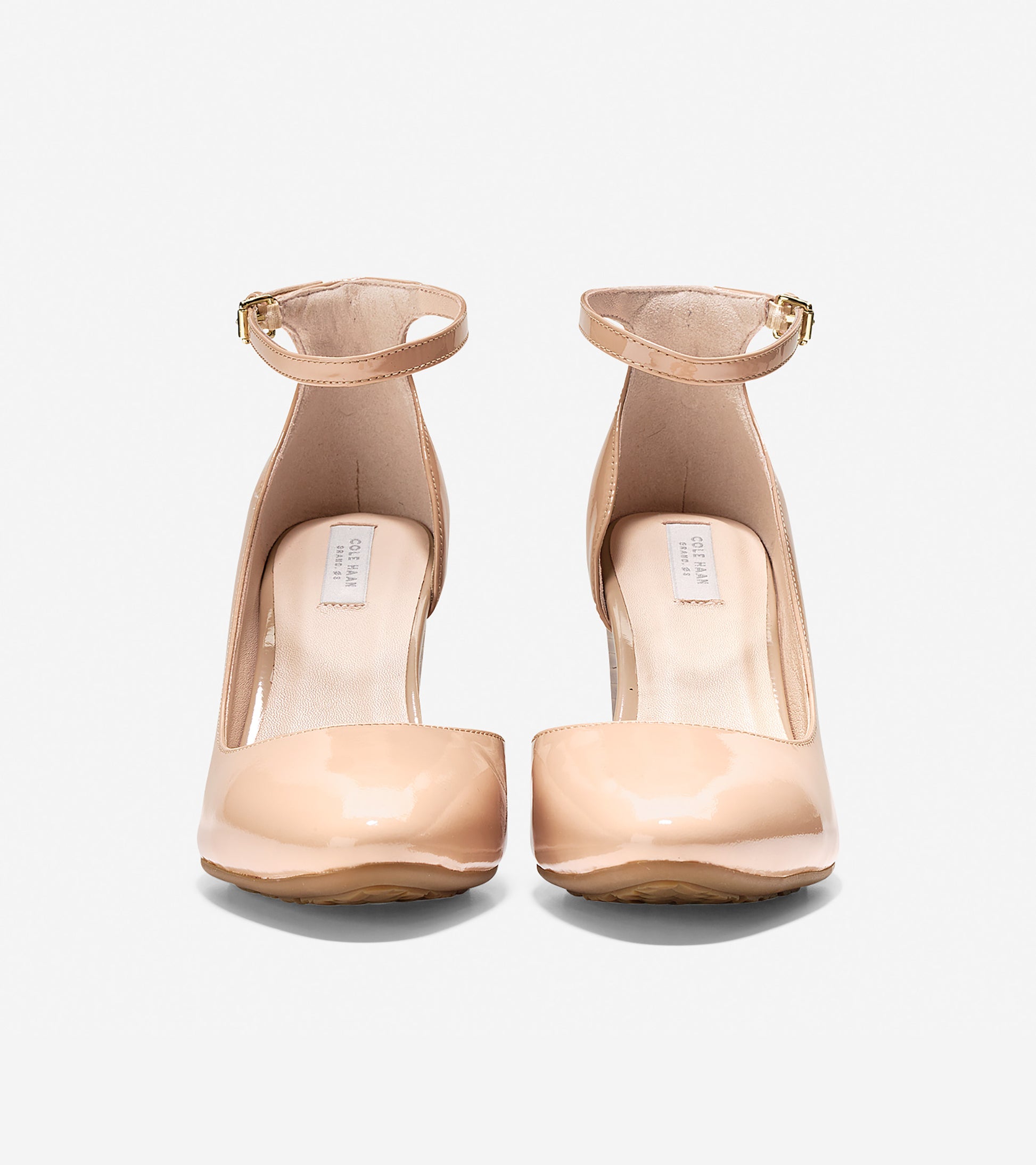 ColeHaan-Lacey Ankle Strap Wedge (85mm)-w07385-Nude Patent