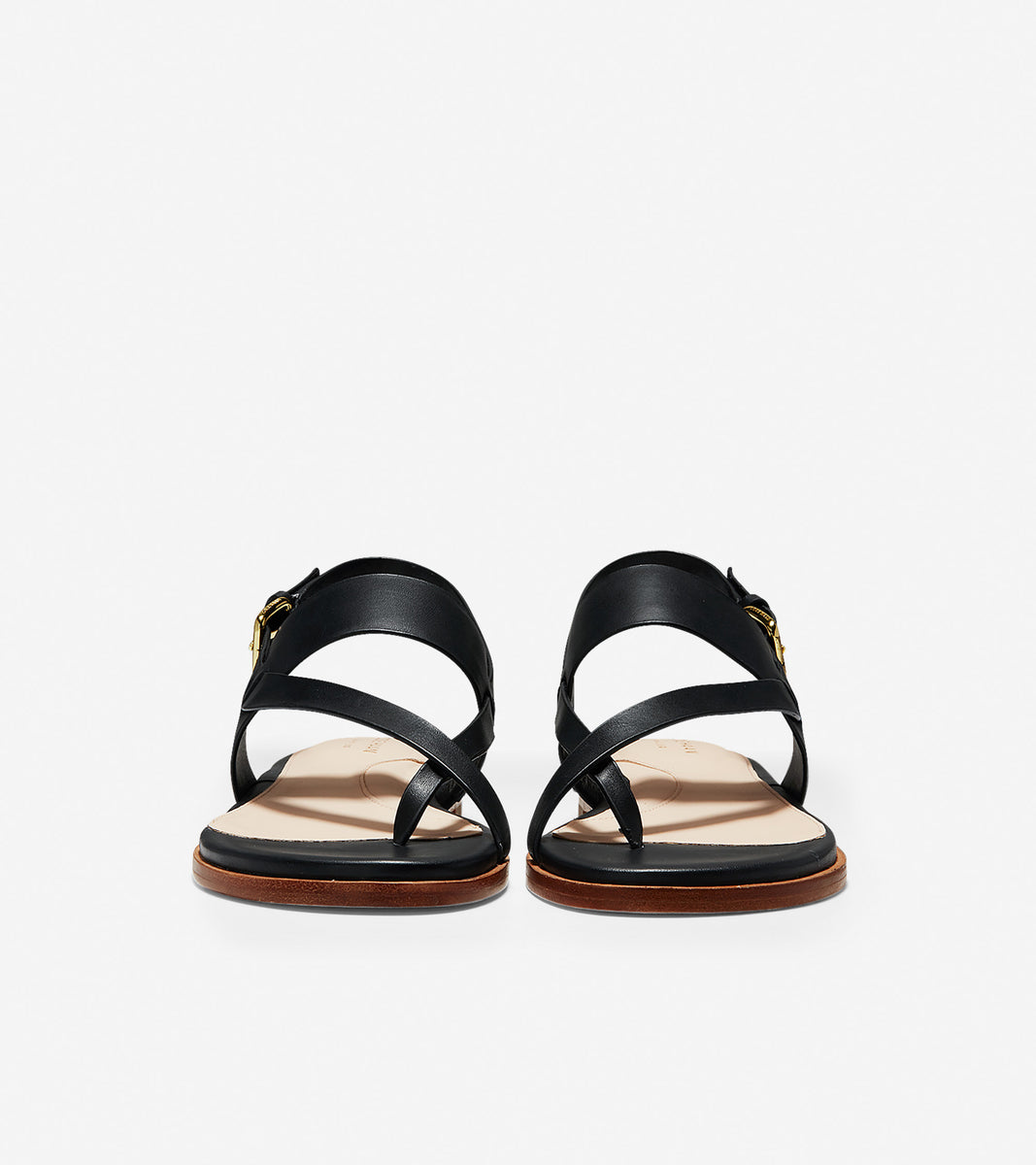 ColeHaan-Anica Thong Sandal-w07409-Black Leather