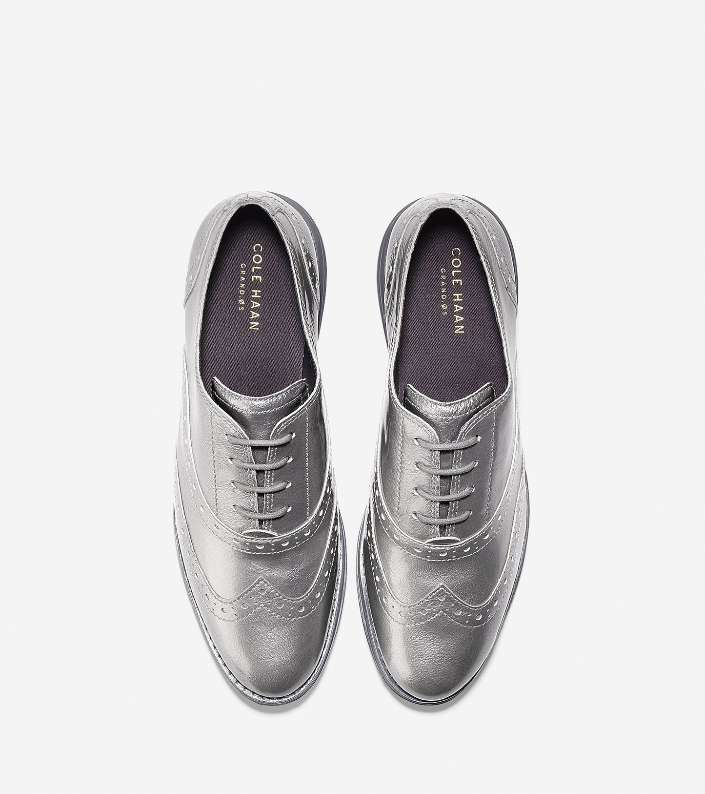 ColeHaan-ØriginalGrand Wingtip Oxford-w07640-Argento Metallic Patent-magnet Waterproo