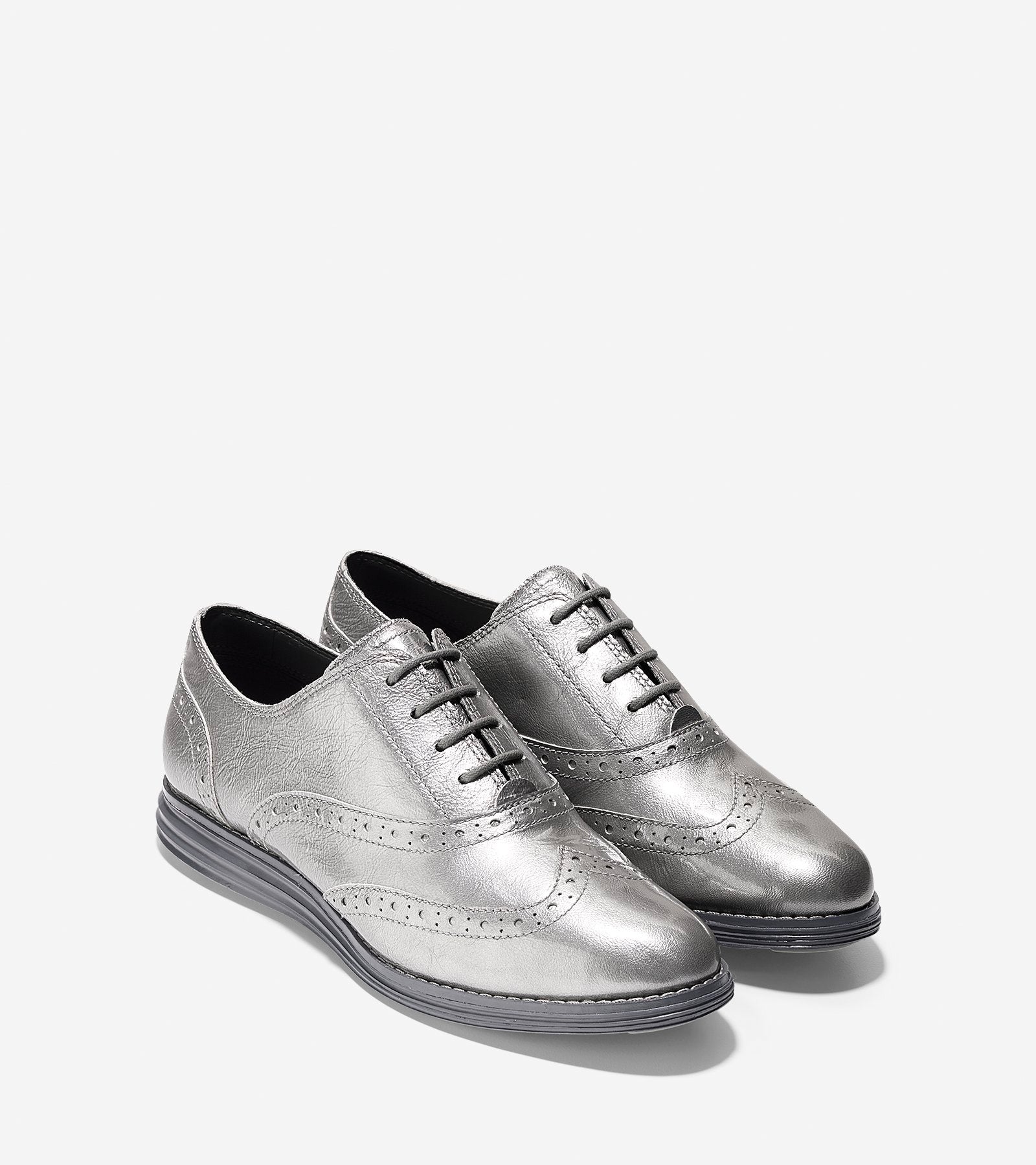 ColeHaan-ØriginalGrand Wingtip Oxford-w07640-Argento Metallic Patent-magnet Waterproo