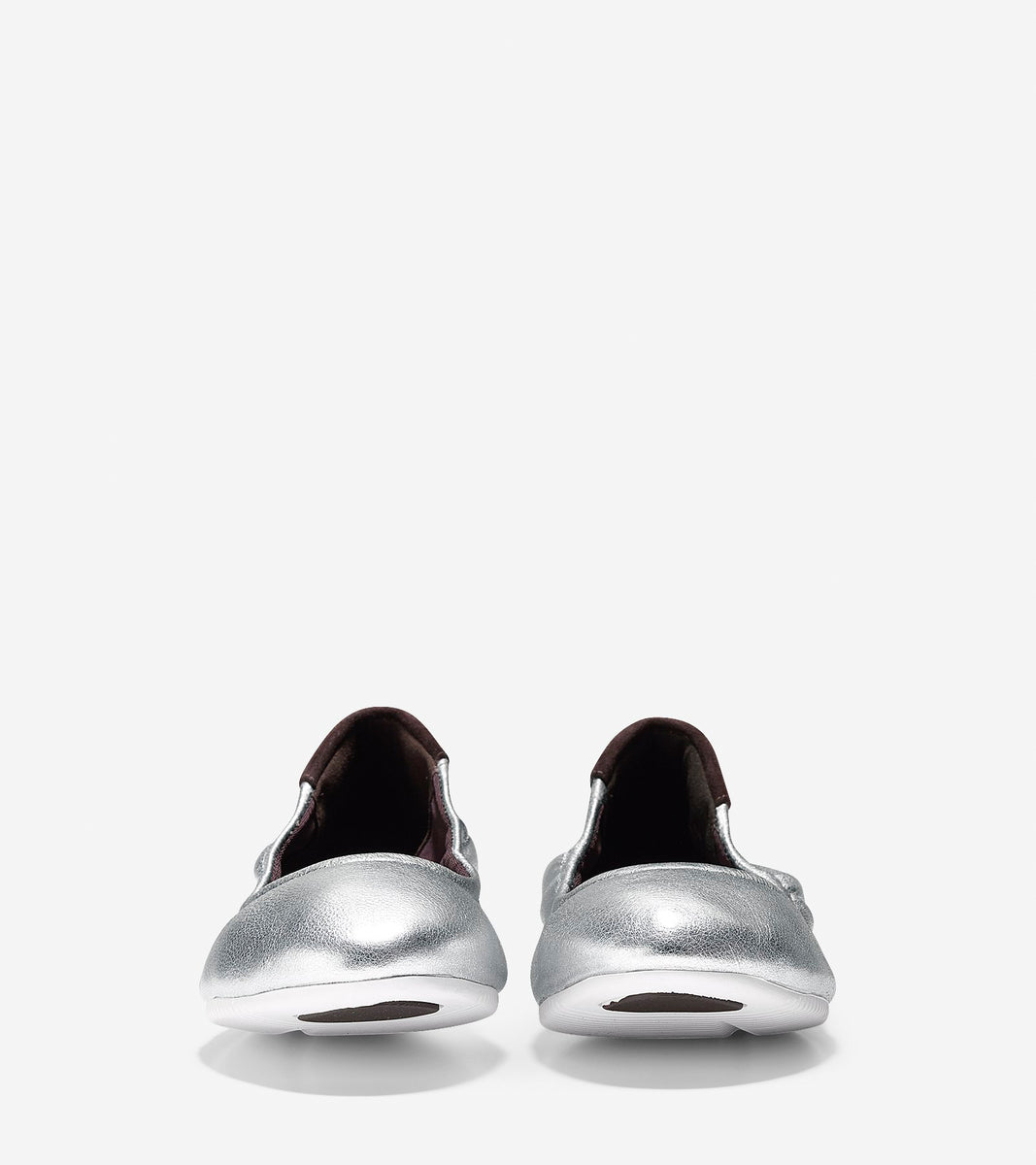 ColeHaan-StudiøGrand Packable Ballet Flat-w08231-Ch Argento Metallic Suede-white