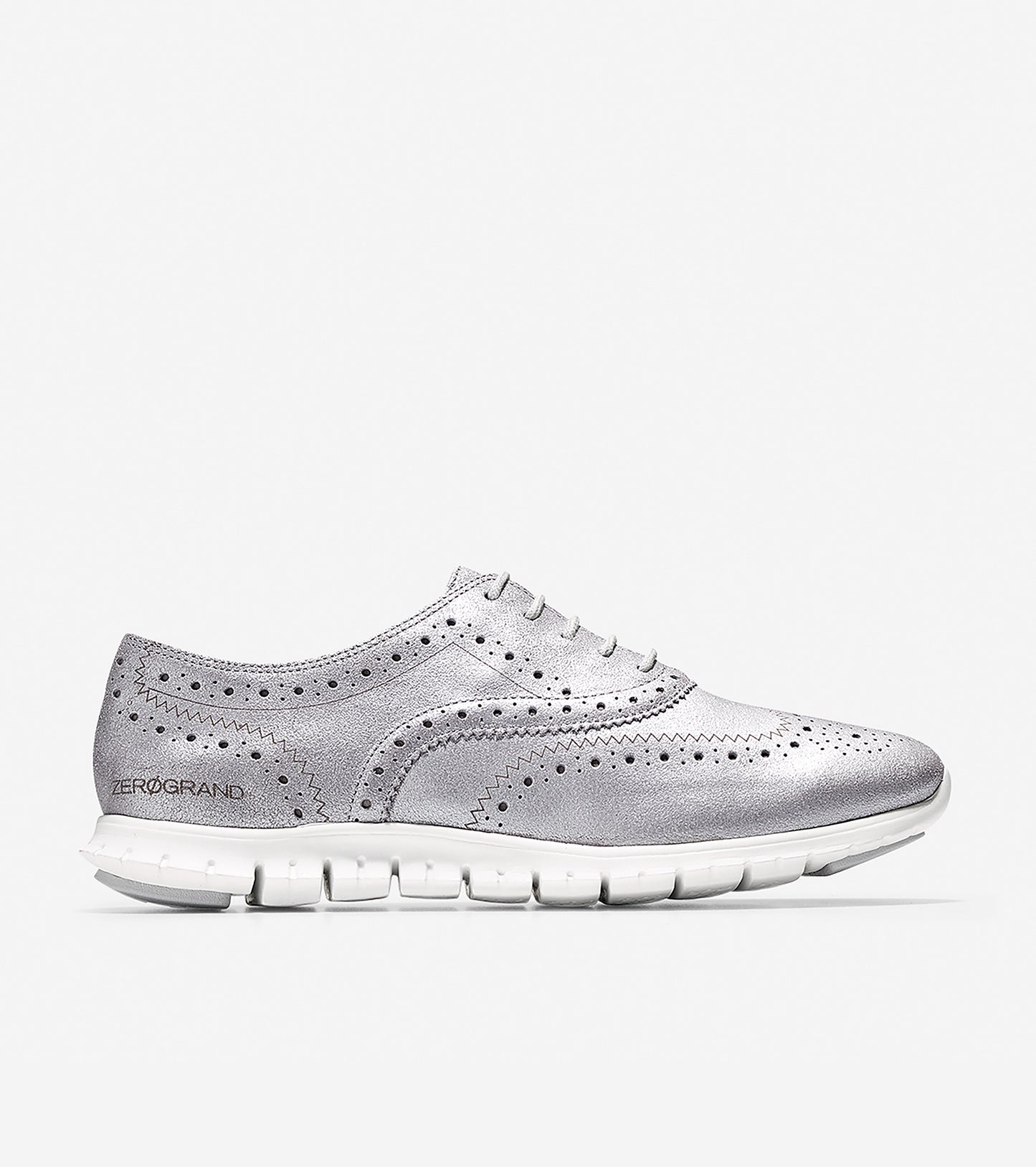ColeHaan-ZERØGRAND Wingtip Oxford-w08316-Argento Metallic Closed-hole Suede-optic