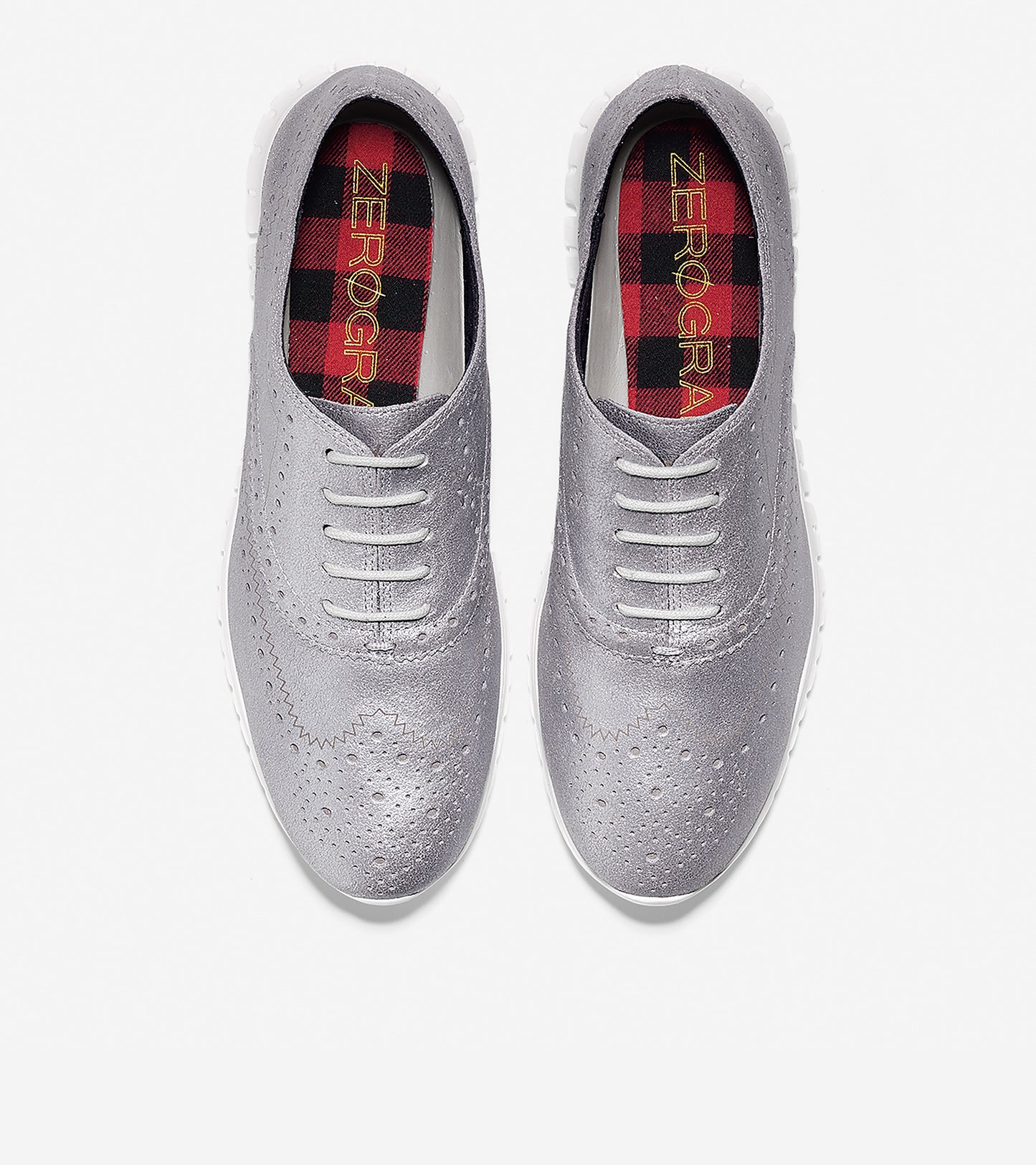 ColeHaan-ZERØGRAND Wingtip Oxford-w08316-Argento Metallic Closed-hole Suede-optic