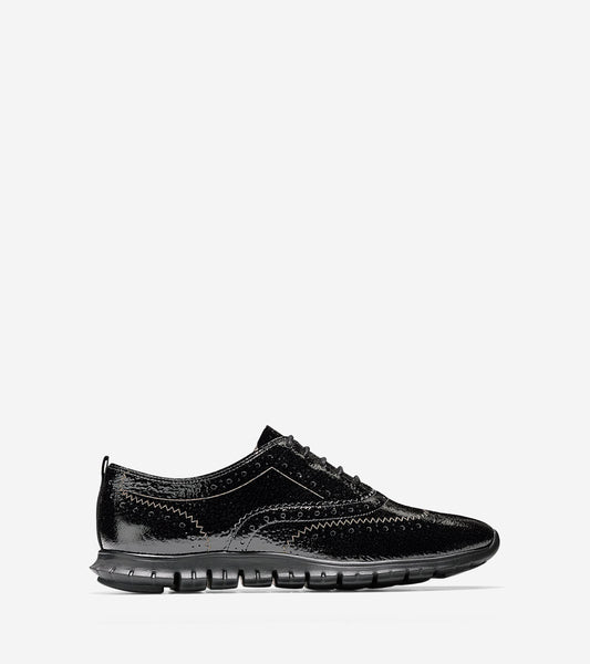 ColeHaan-ZERØGRAND Wingtip Oxford-w08429-Black Bubble Patent
