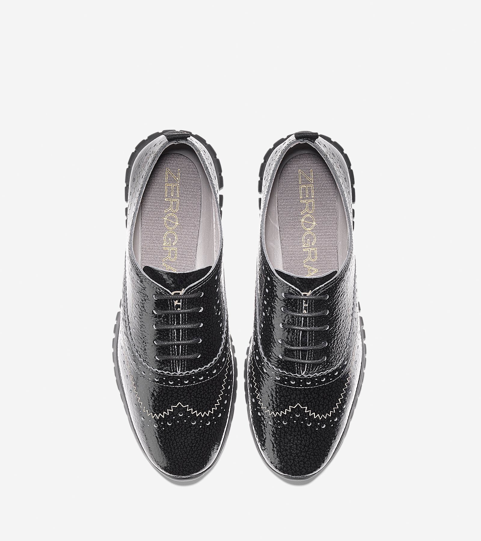 ColeHaan-ZERØGRAND Wingtip Oxford-w08429-Black Bubble Patent