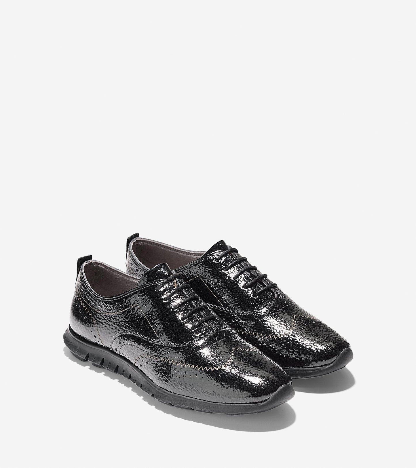 ColeHaan-ZERØGRAND Wingtip Oxford-w08429-Black Bubble Patent
