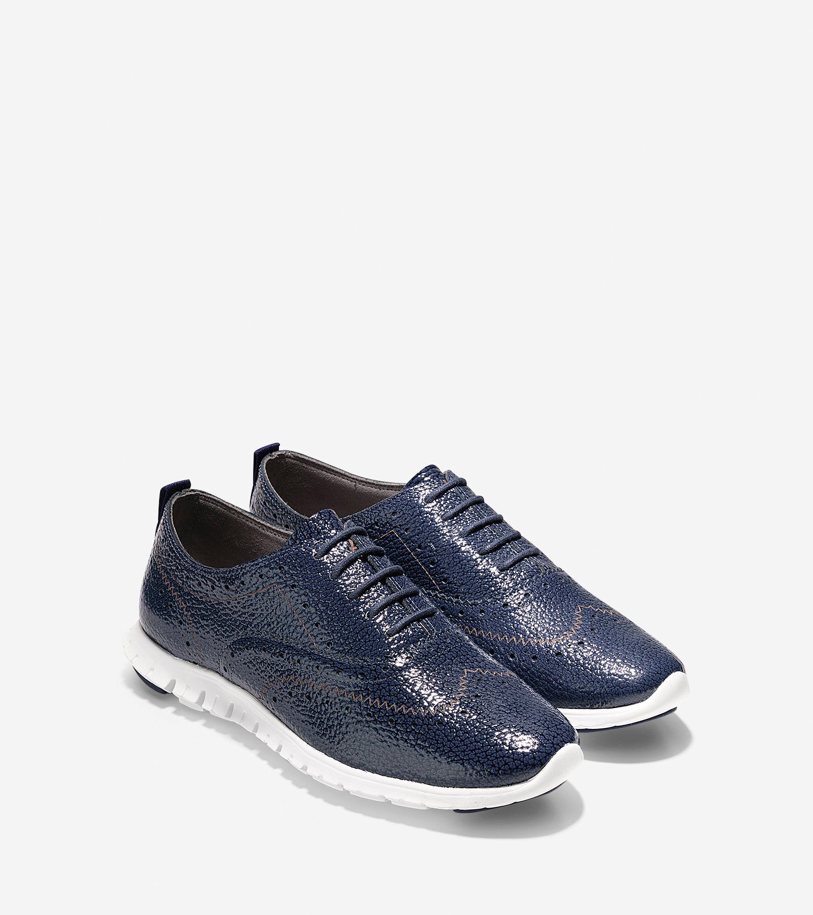 ColeHaan-ZERØGRAND Wingtip Oxford-w08430-Marine Blue Bubble Patent