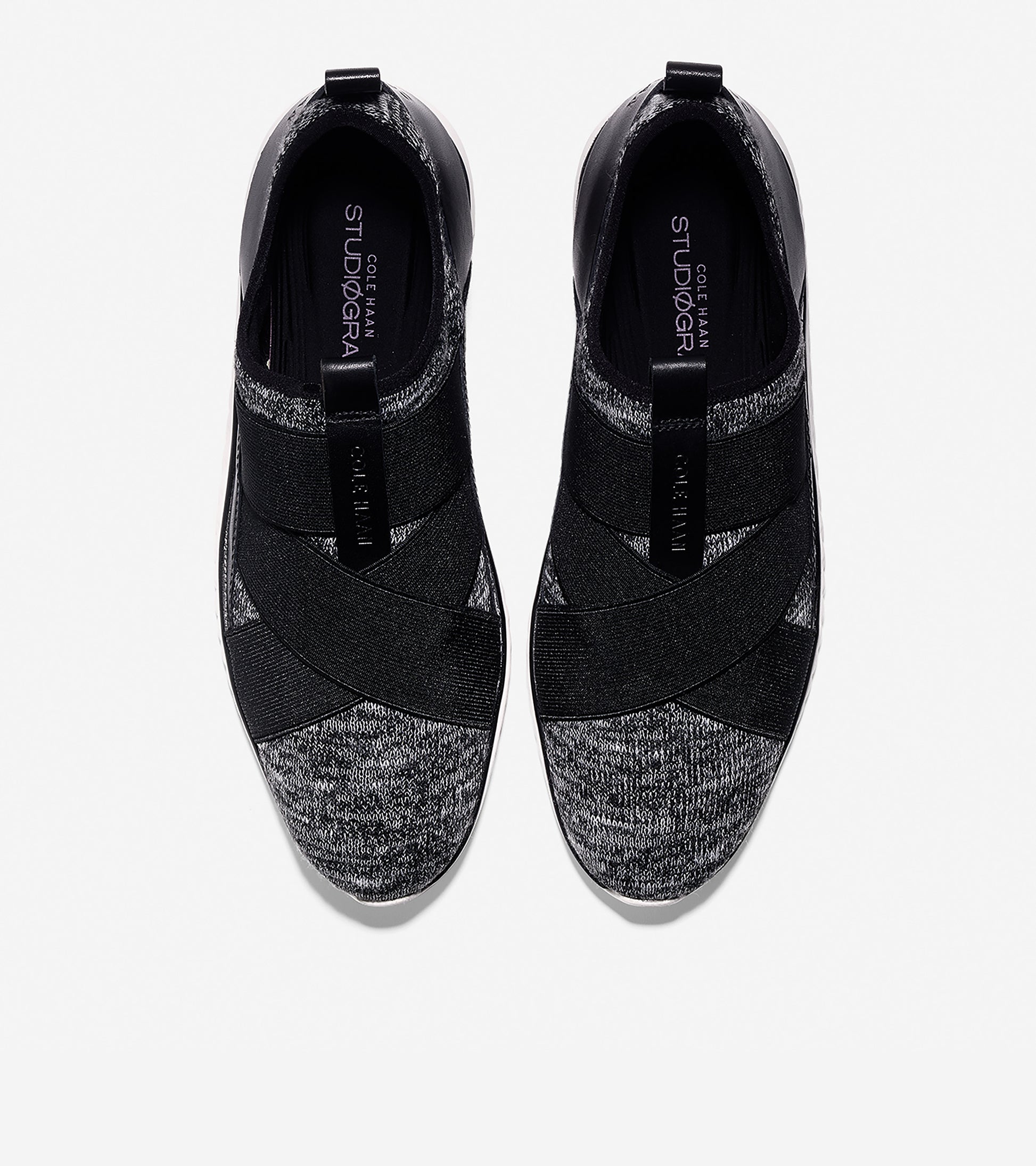 ColeHaan-StudiøGrand Cross-Strap Sneaker-w08514-Black Knit