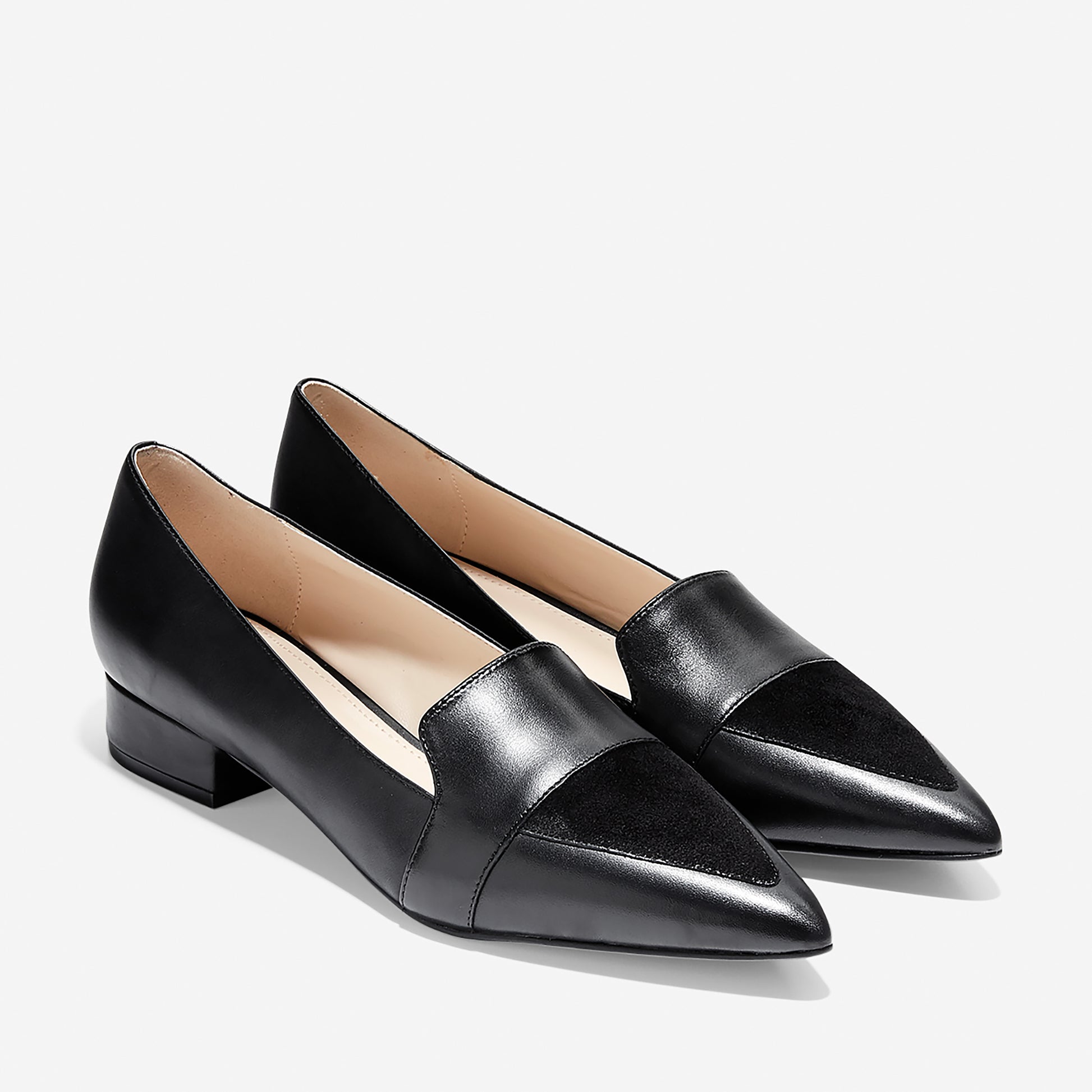 ColeHaan-Marlee Skimmer-w08533-Black Leather-Suede