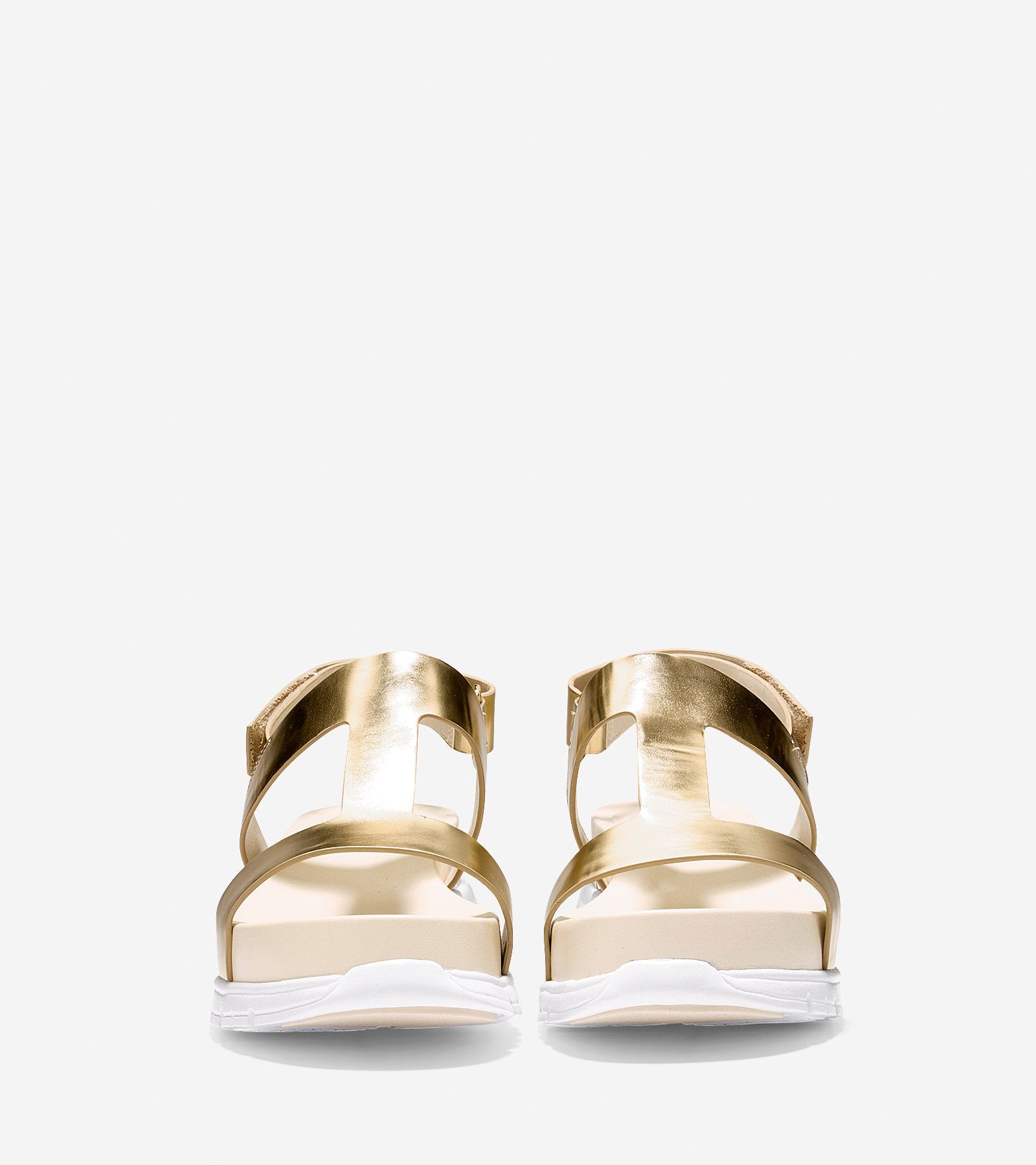 ColeHaan-ZERØGRAND T-Strap Sandal-w08788-Gold Metallic-optic White