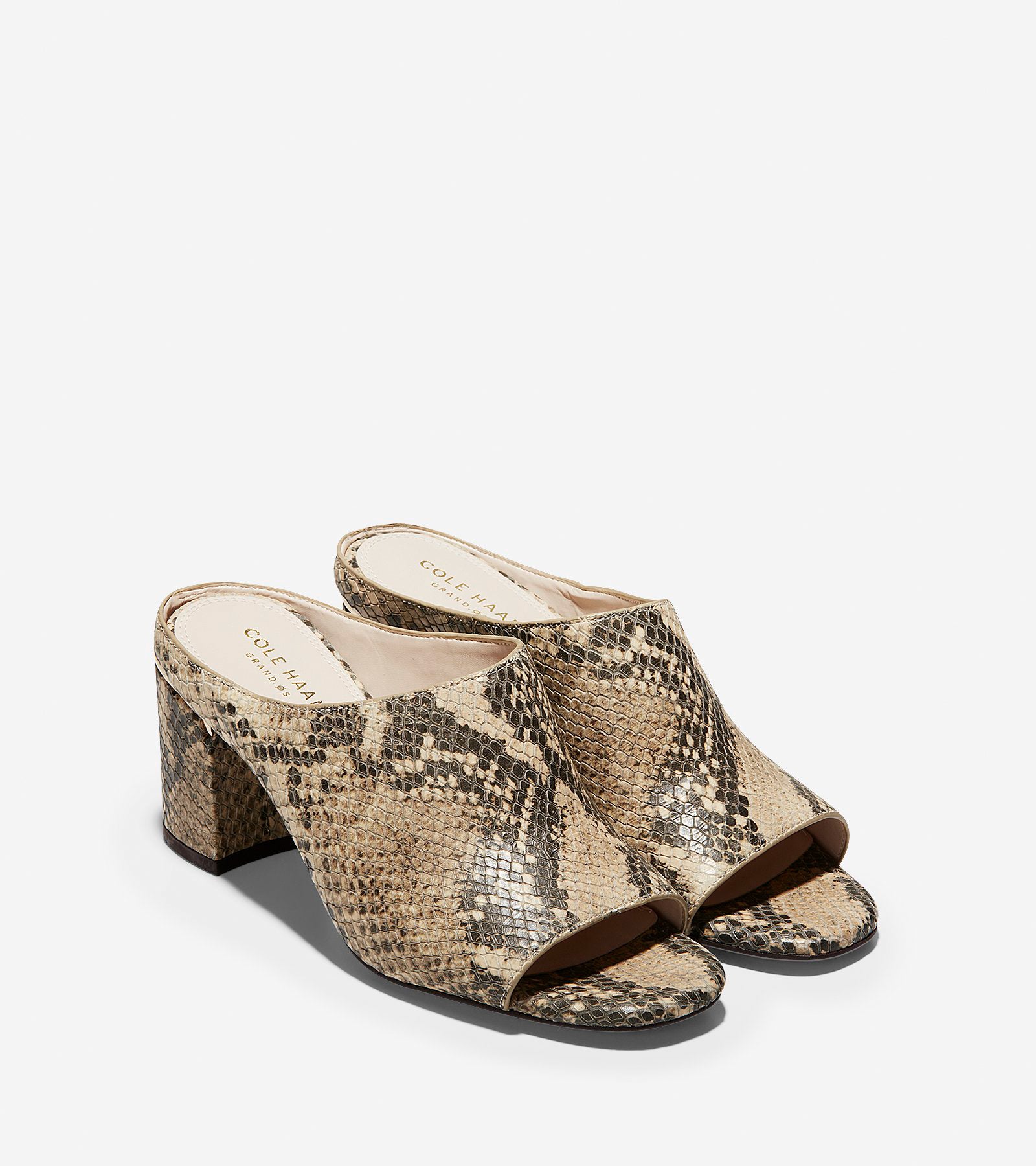 ColeHaan-Laree Open Toe Mule (65mm)-w09228-Roccia Snake Print