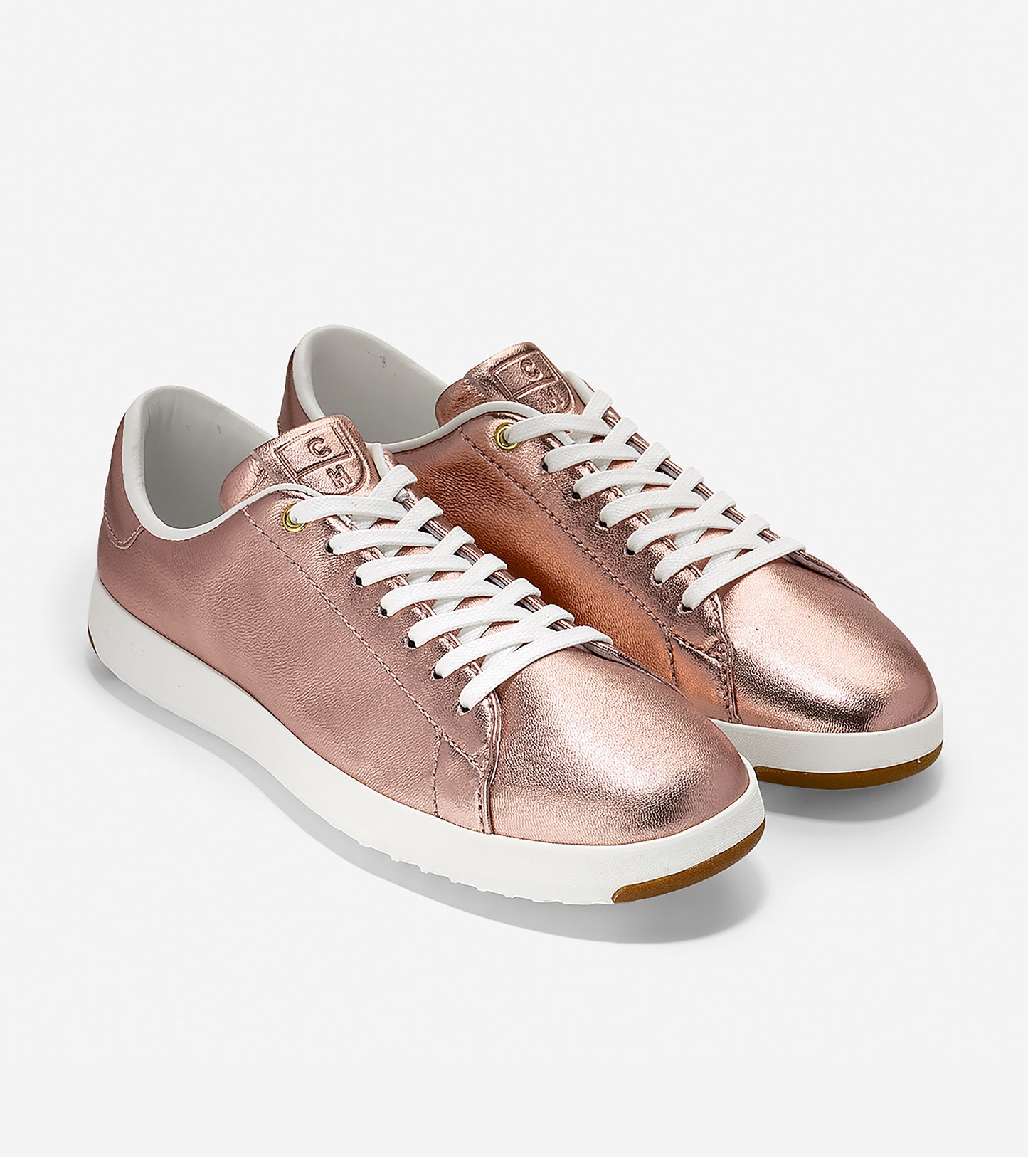 ColeHaan-GrandPrø Tennis Sneaker-w09817-Metallic Rose Gold-optic White