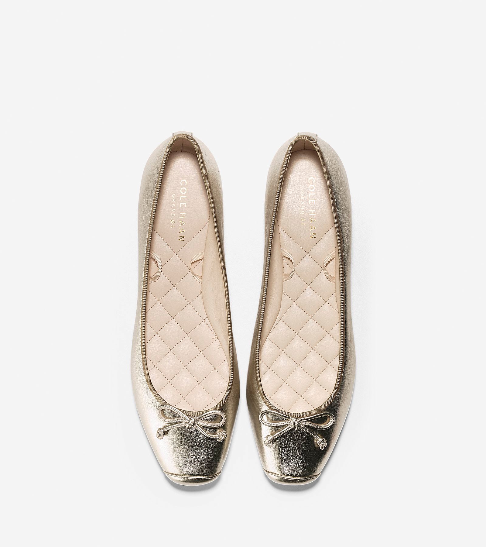 ColeHaan-Downtown Ballet Flat-w09903-Gold Metallic