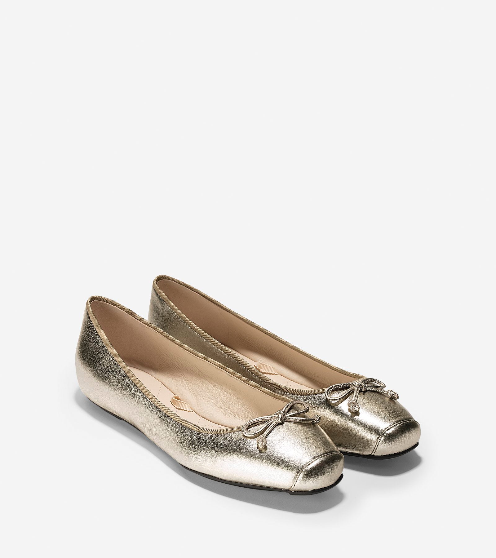 ColeHaan-Downtown Ballet Flat-w09903-Gold Metallic