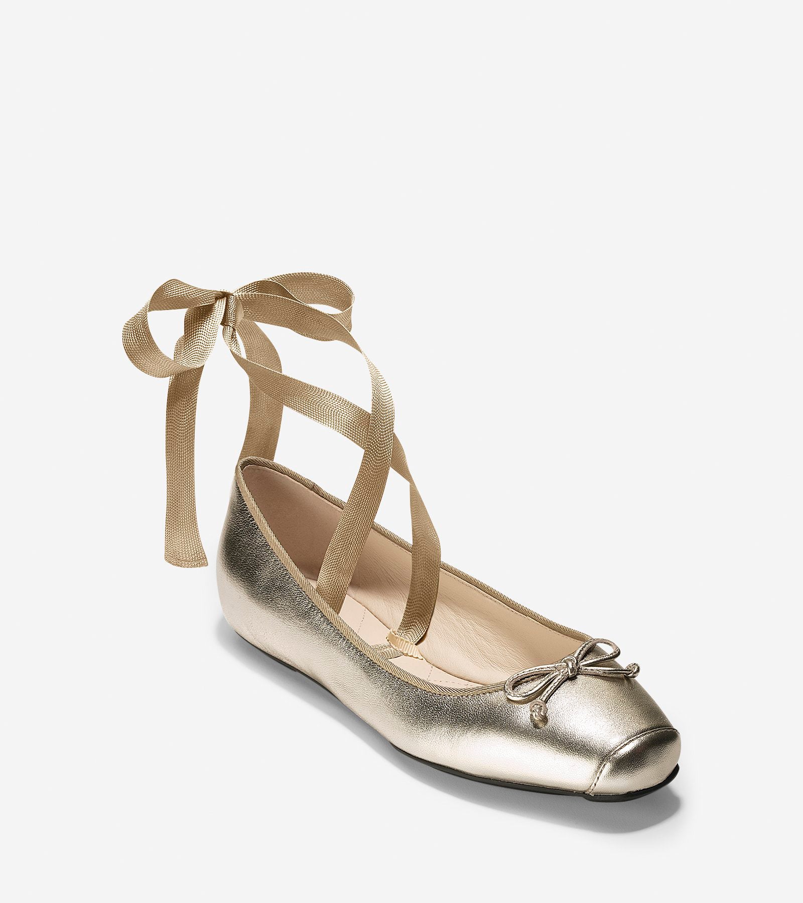 ColeHaan-Downtown Ballet Flat-w09903-Gold Metallic