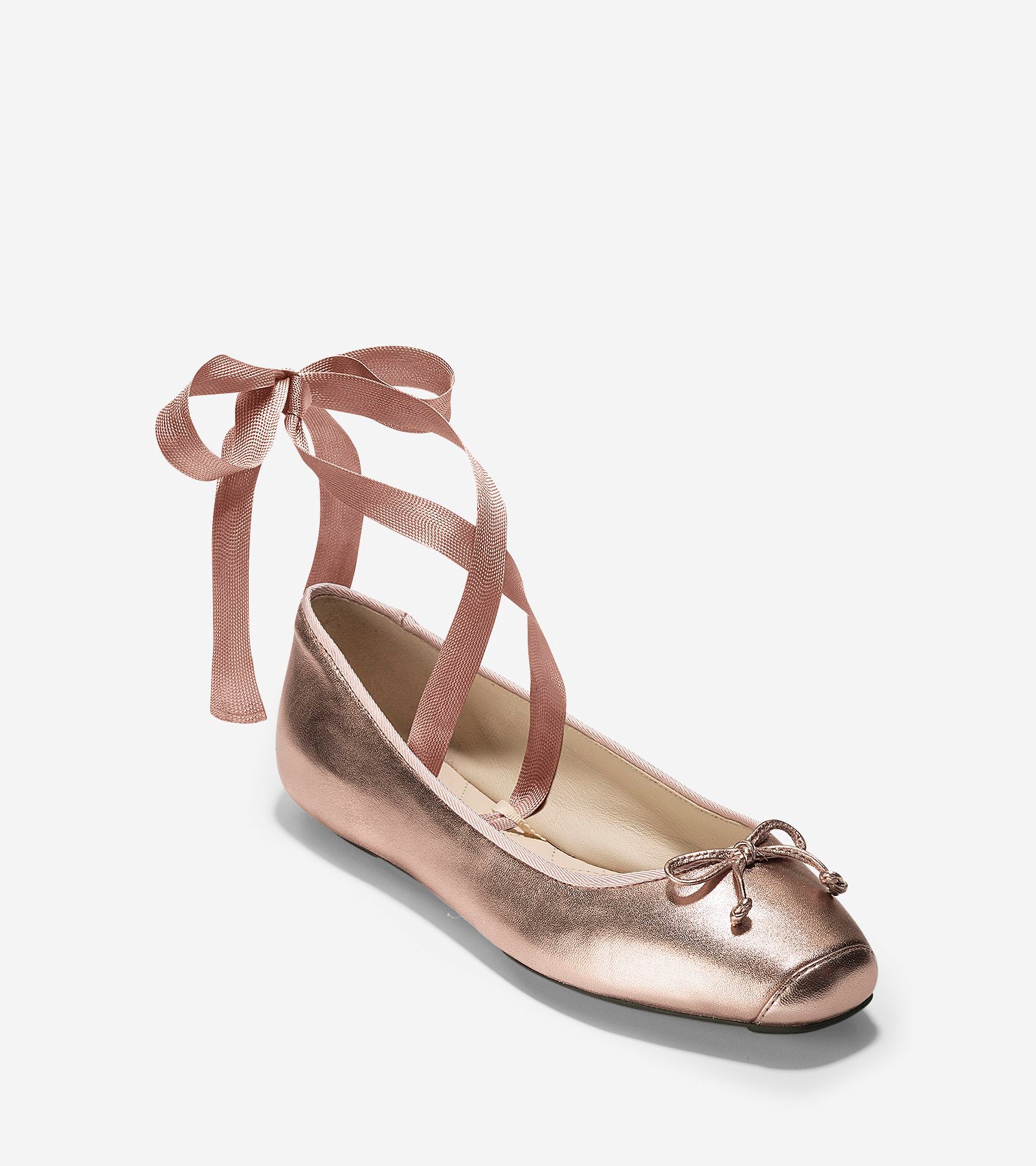 ColeHaan-Downtown Ballet Flat-w09904-Rose Gold Metallic