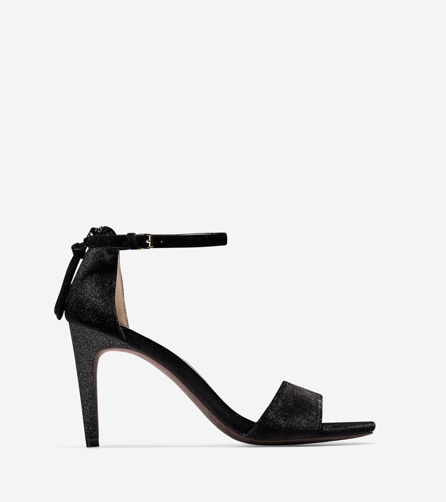 ColeHaan-Clara Grand Sandal (85mm)-w09915-Black Velvet-glitter