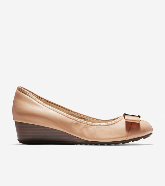 ColeHaan-Emory Bow Wedge-w09951-Nude Leather