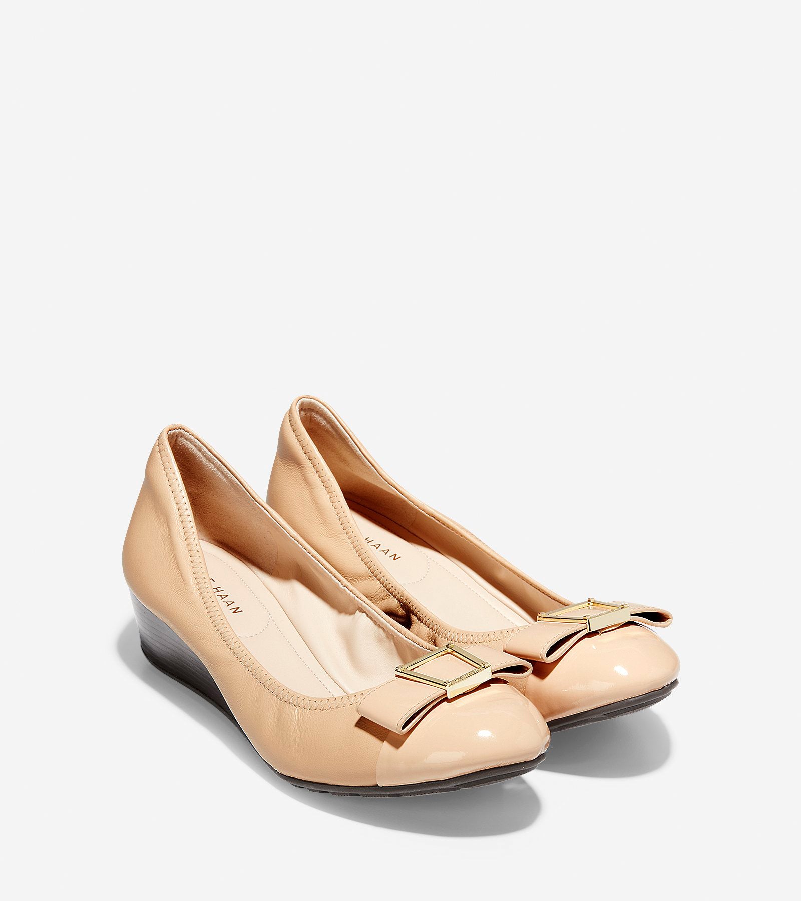 ColeHaan-Emory Bow Wedge-w09951-Nude Leather