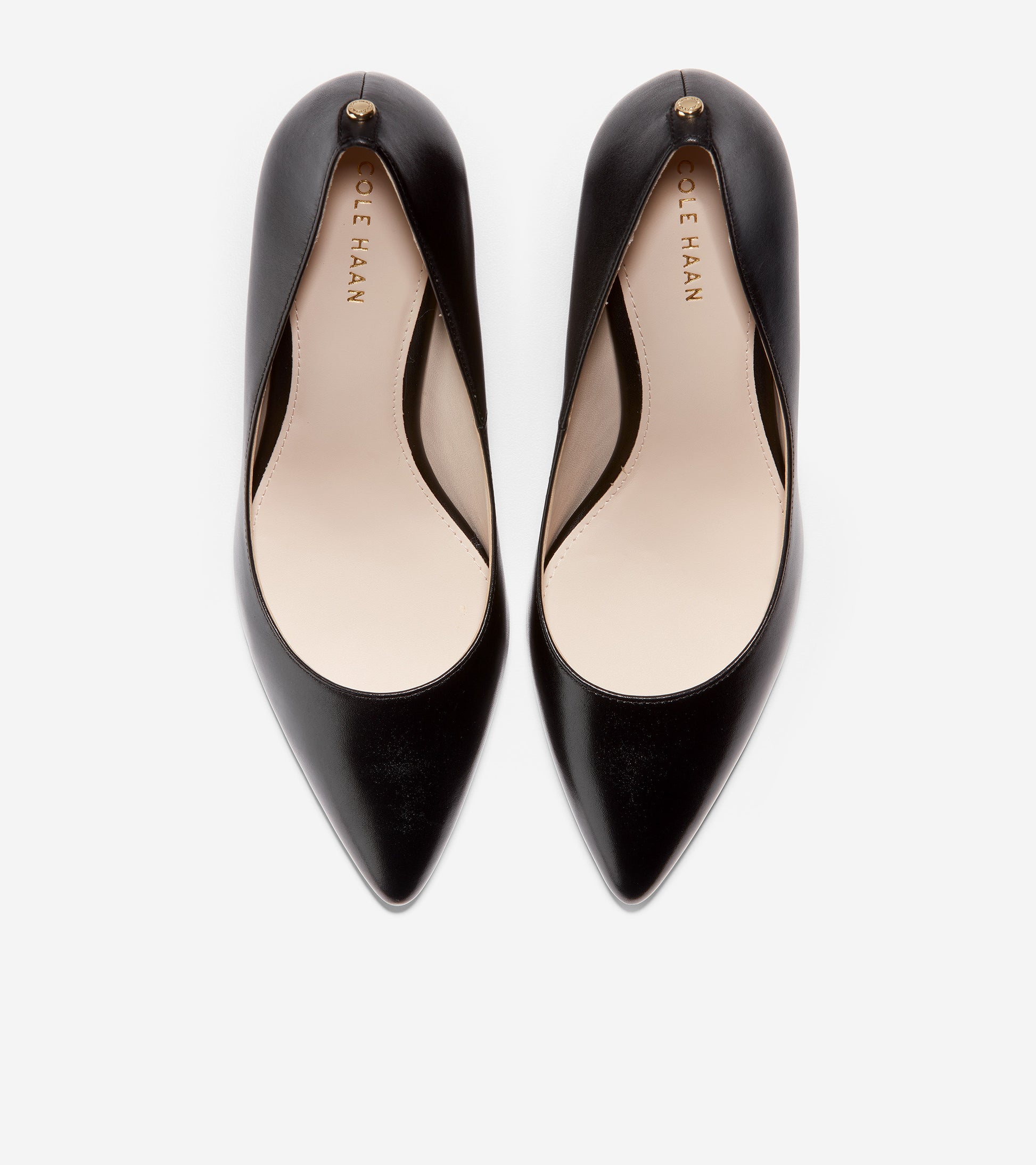 ColeHaan-Gemma Logo Pump-w10375-Black Leather