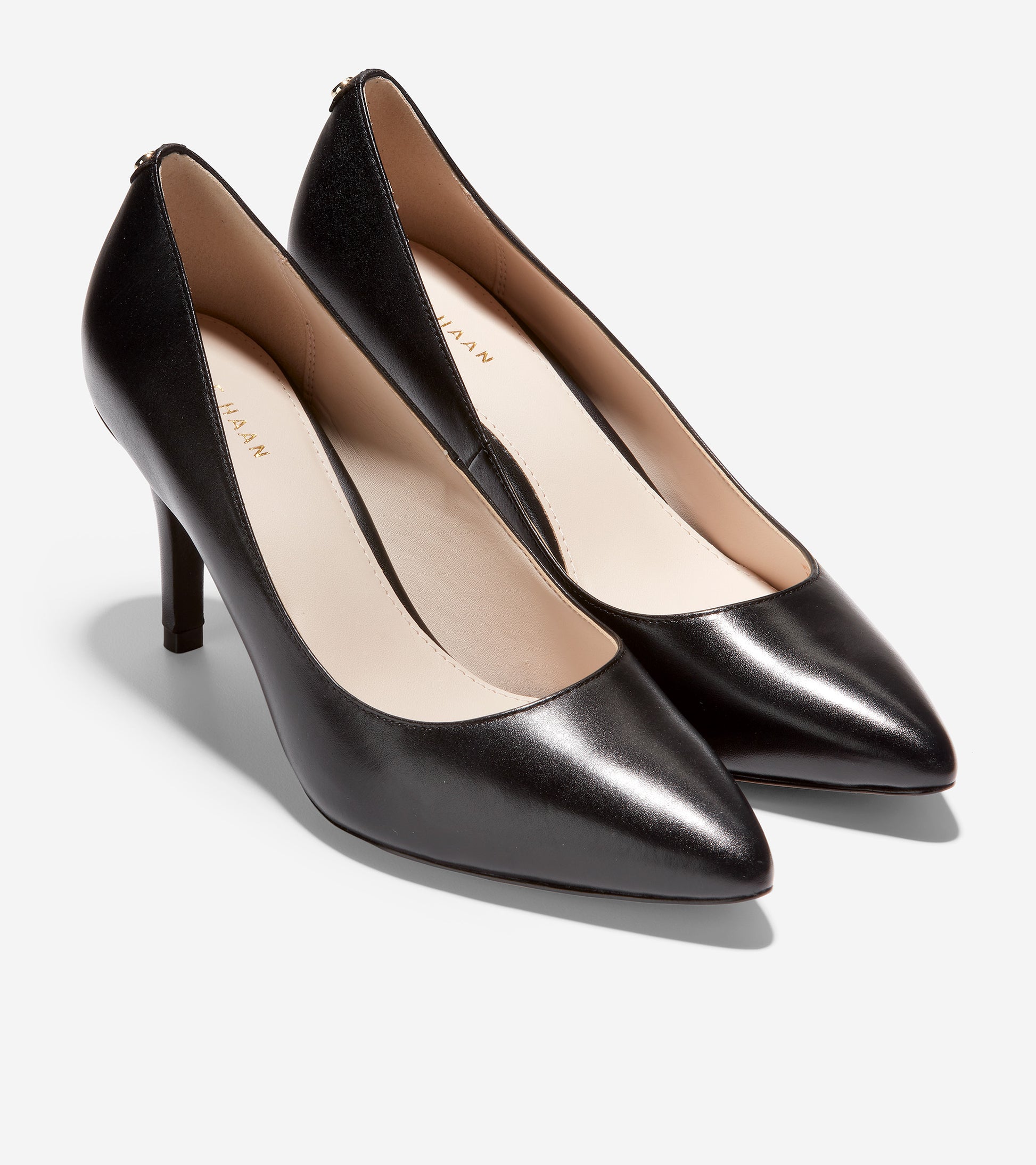 ColeHaan-Gemma Logo Pump-w10375-Black Leather