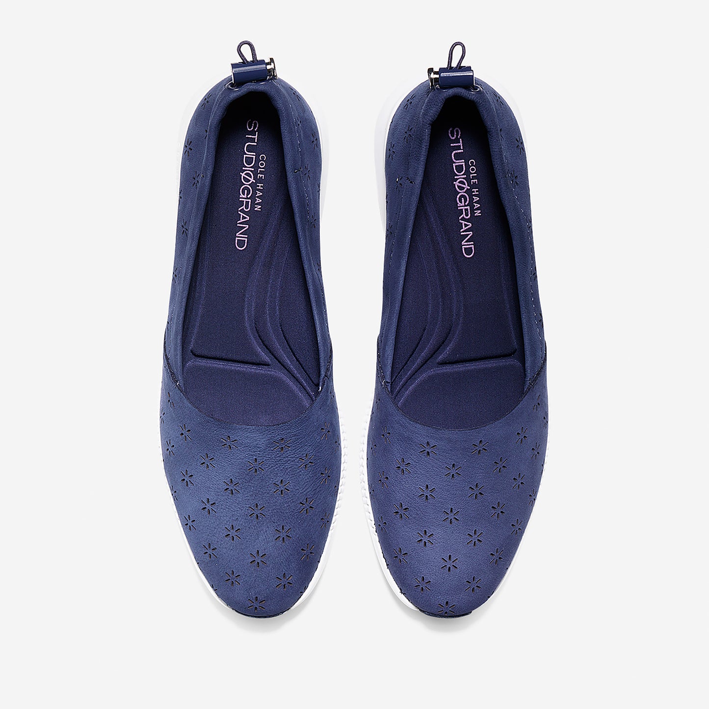 ColeHaan-StudiøGrand Perforated Slip-On Sneaker-w10394-Marine Blue Perforated Nubuck