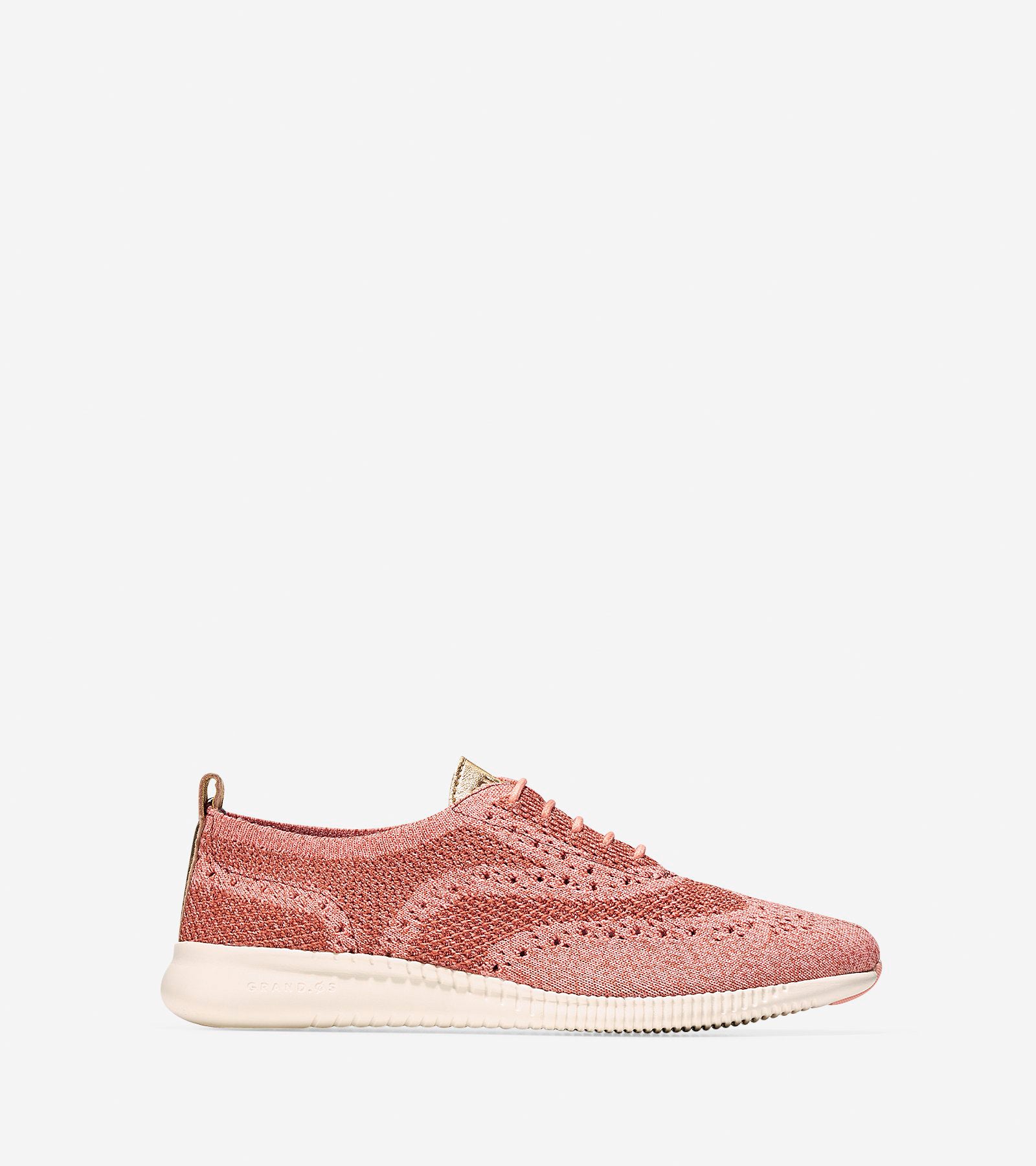 ColeHaan-2.ZERØGRAND Wingtip Oxford-w10592-Cedarwood-coral Almond Knit-gold Metalli