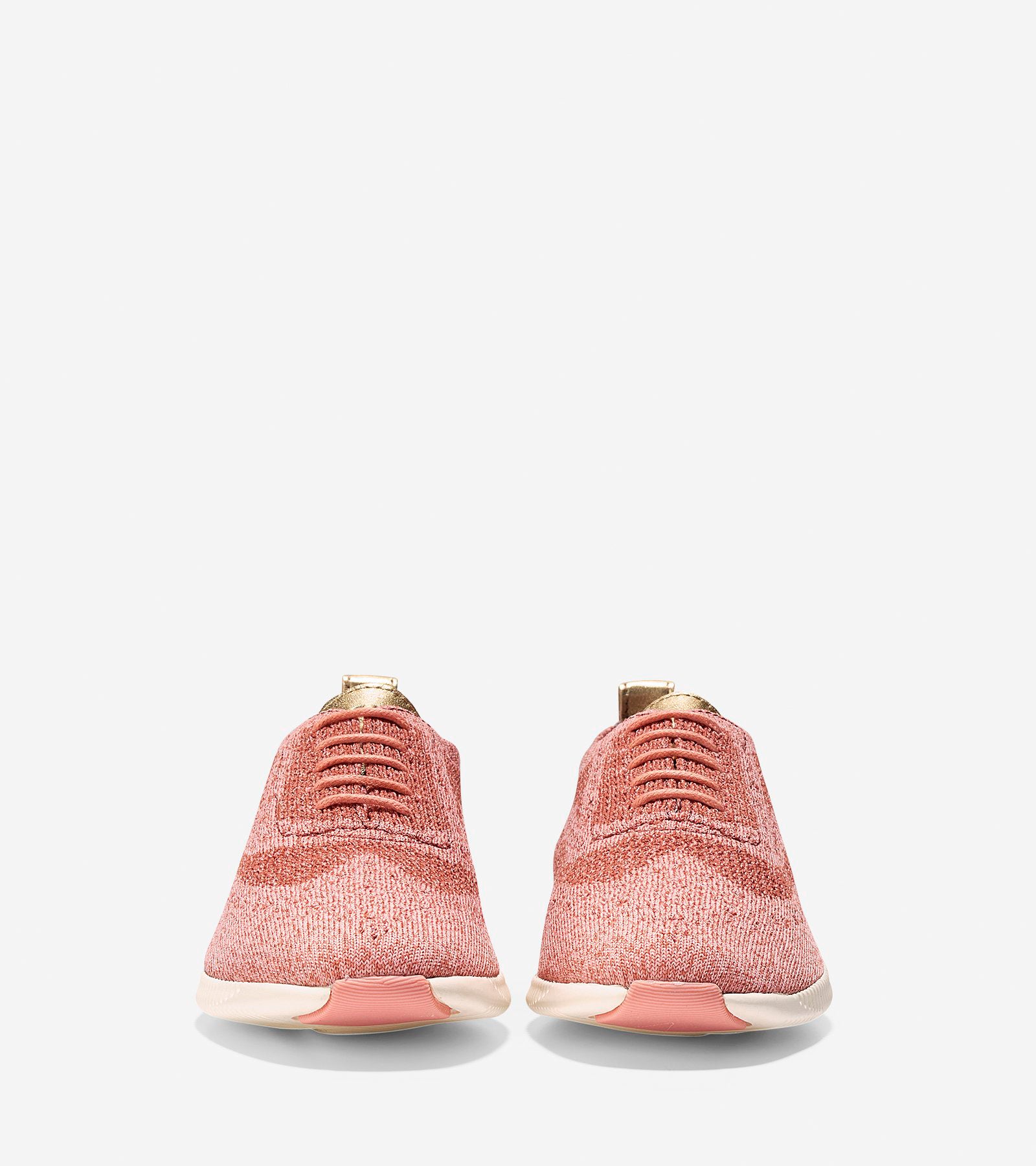 ColeHaan-2.ZERØGRAND Wingtip Oxford-w10592-Cedarwood-coral Almond Knit-gold Metalli