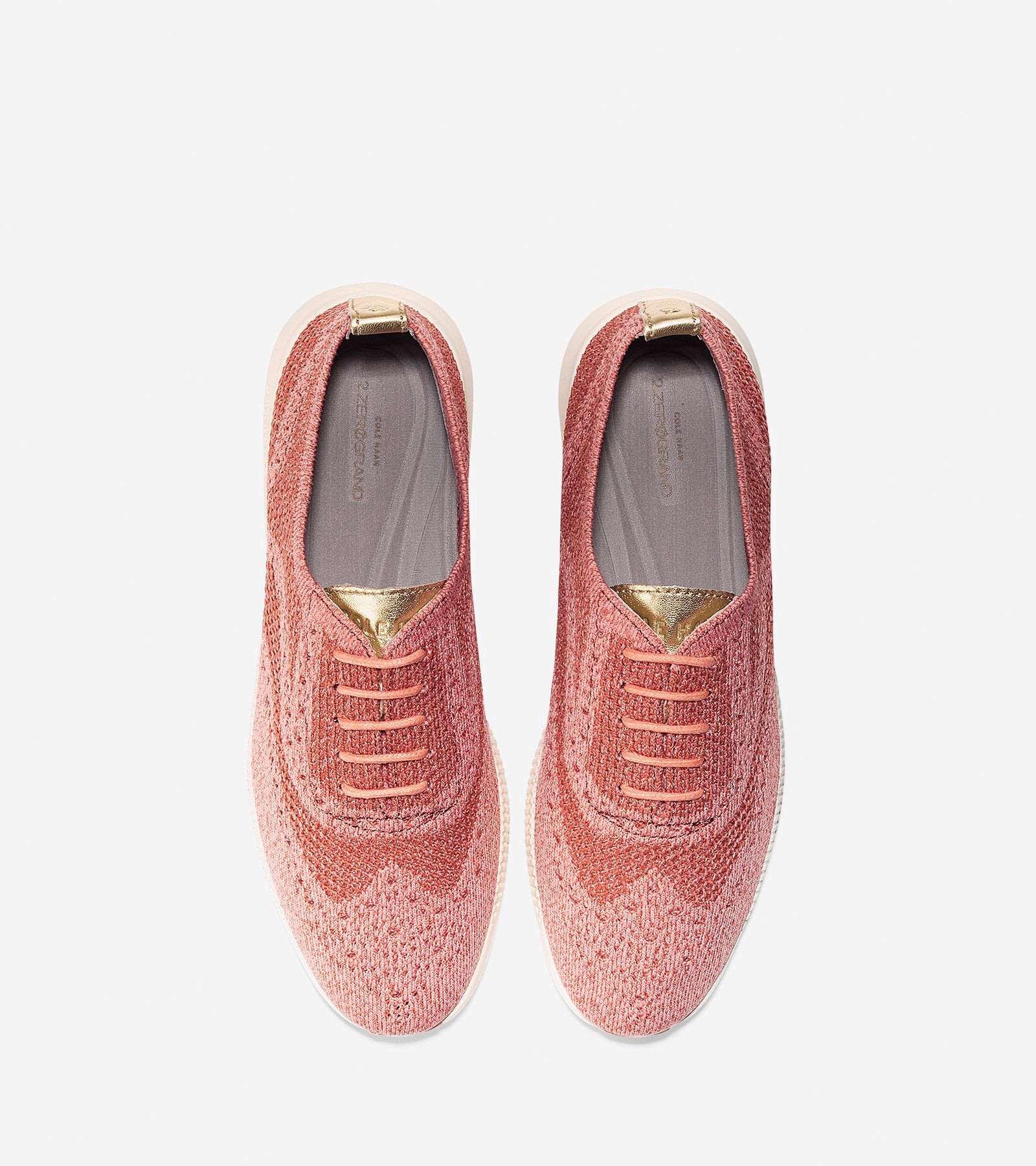 ColeHaan-2.ZERØGRAND Wingtip Oxford-w10592-Cedarwood-coral Almond Knit-gold Metalli