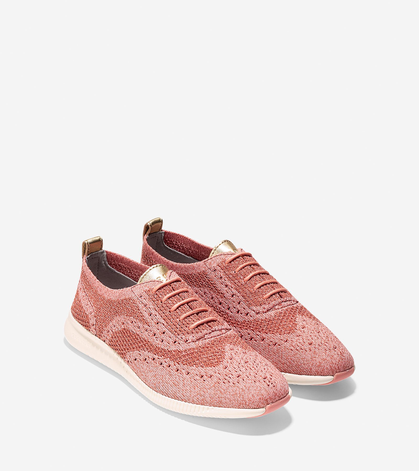 ColeHaan-2.ZERØGRAND Wingtip Oxford-w10592-Cedarwood-coral Almond Knit-gold Metalli