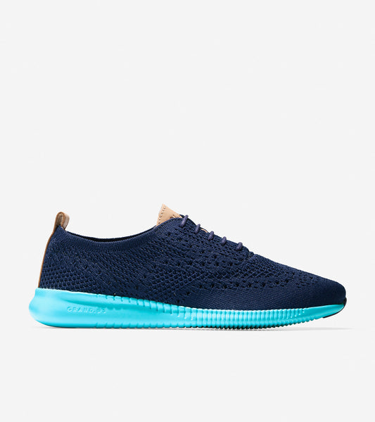 ColeHaan-2.ZERØGRAND Wingtip Oxford-w10863-Marine Blue Knit-bluefish